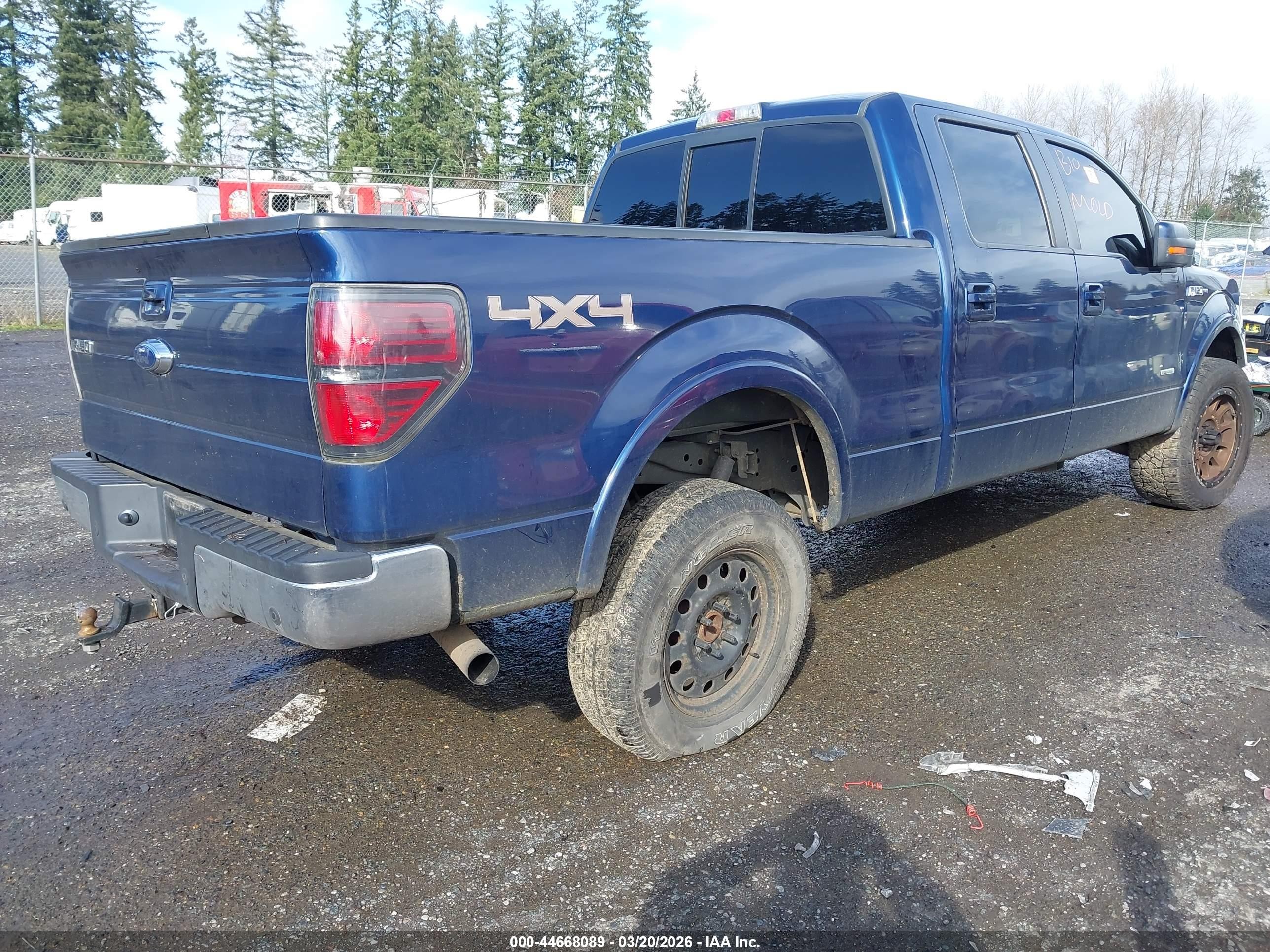 2011 Ford F-150 Lariat Blue vin: 1FTFW1ET4BFA95356