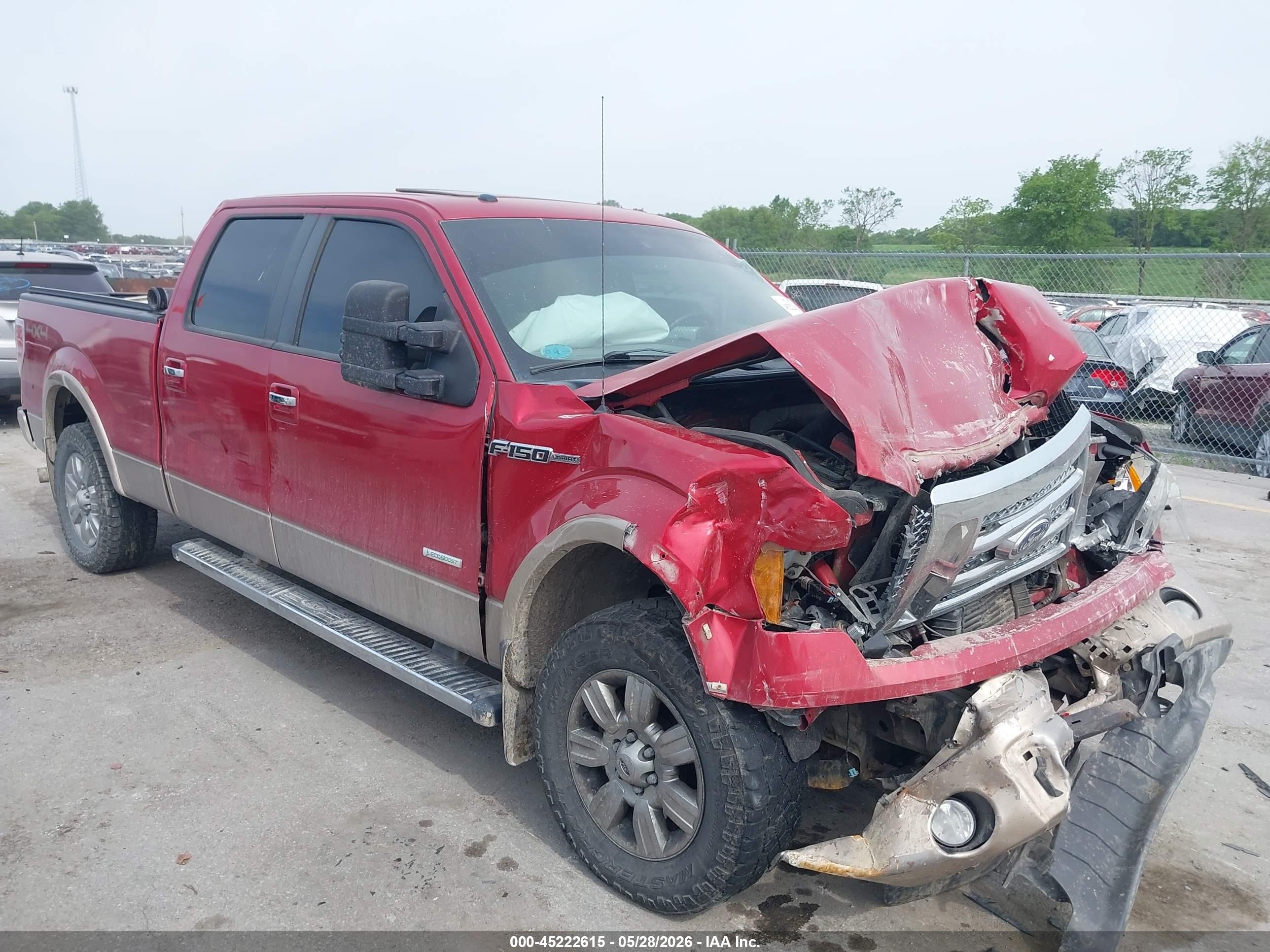 2011 Ford F-150 Lariat Red vin: 1FTFW1ET4BFB10213