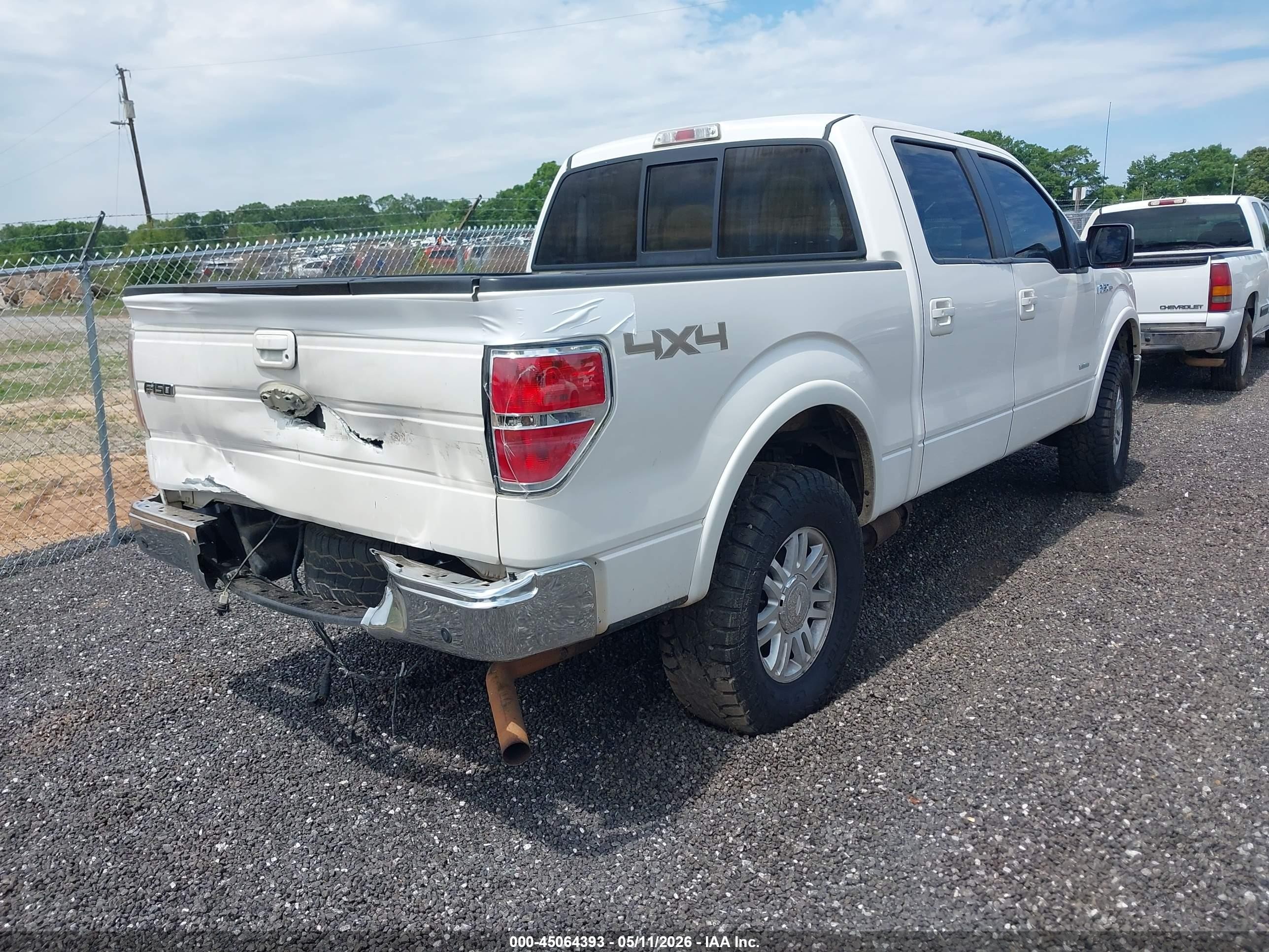 2012 Ford F-150 Lariat White vin: 1FTFW1ET4CFA17936