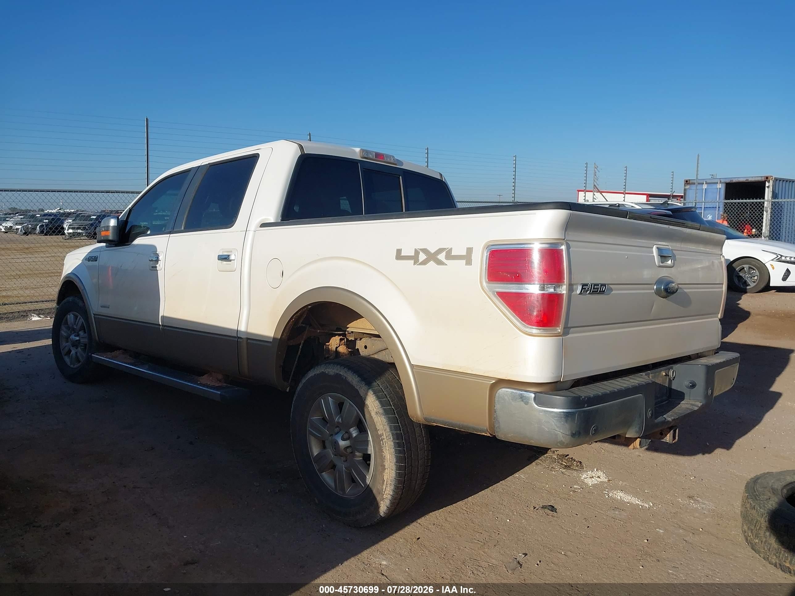 2012 Ford F-150 Lariat Белый vin: 1FTFW1ET4CFB54293