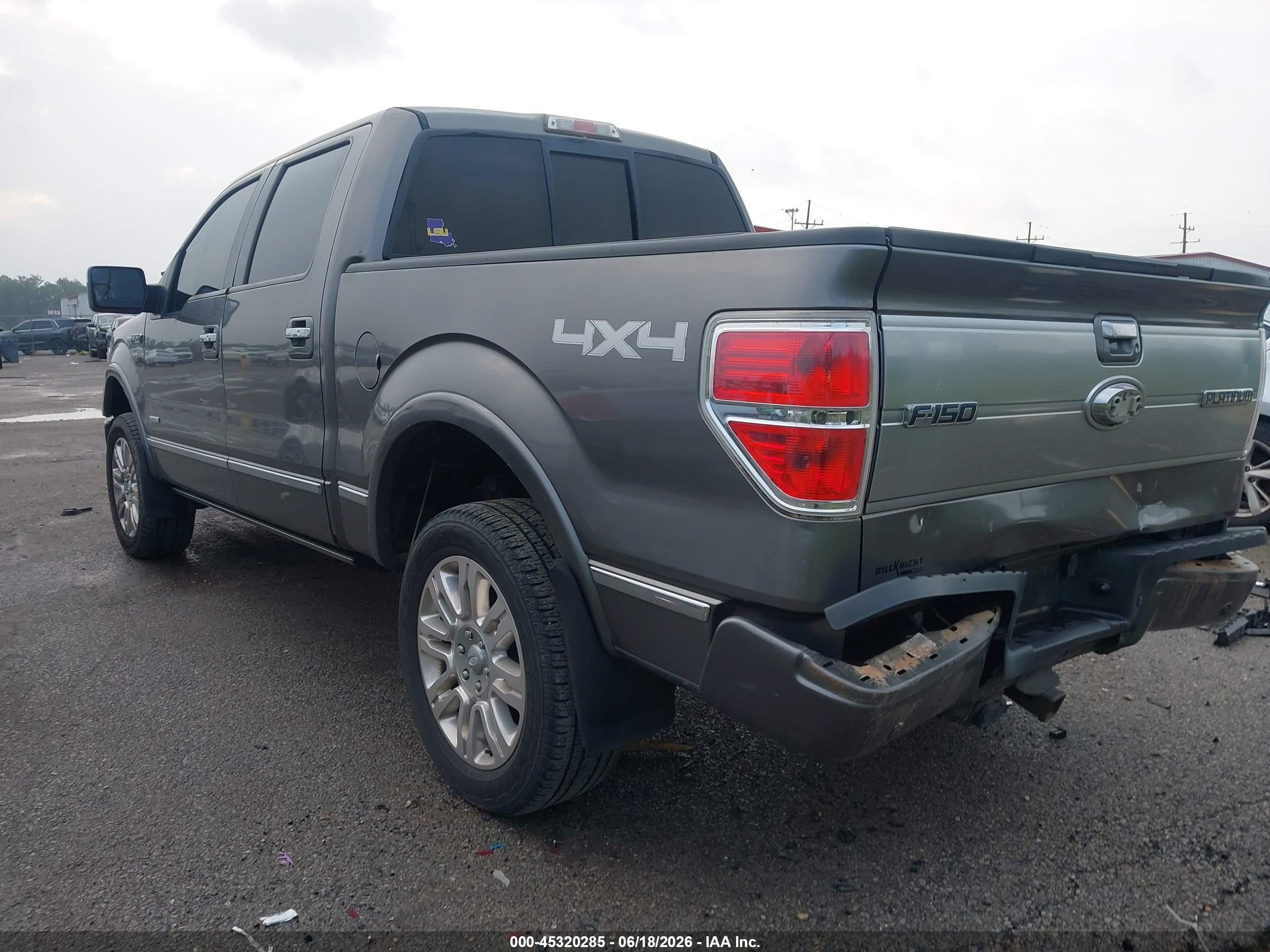 2012 Ford F-150 Platinum Gray vin: 1FTFW1ET4CFC34306