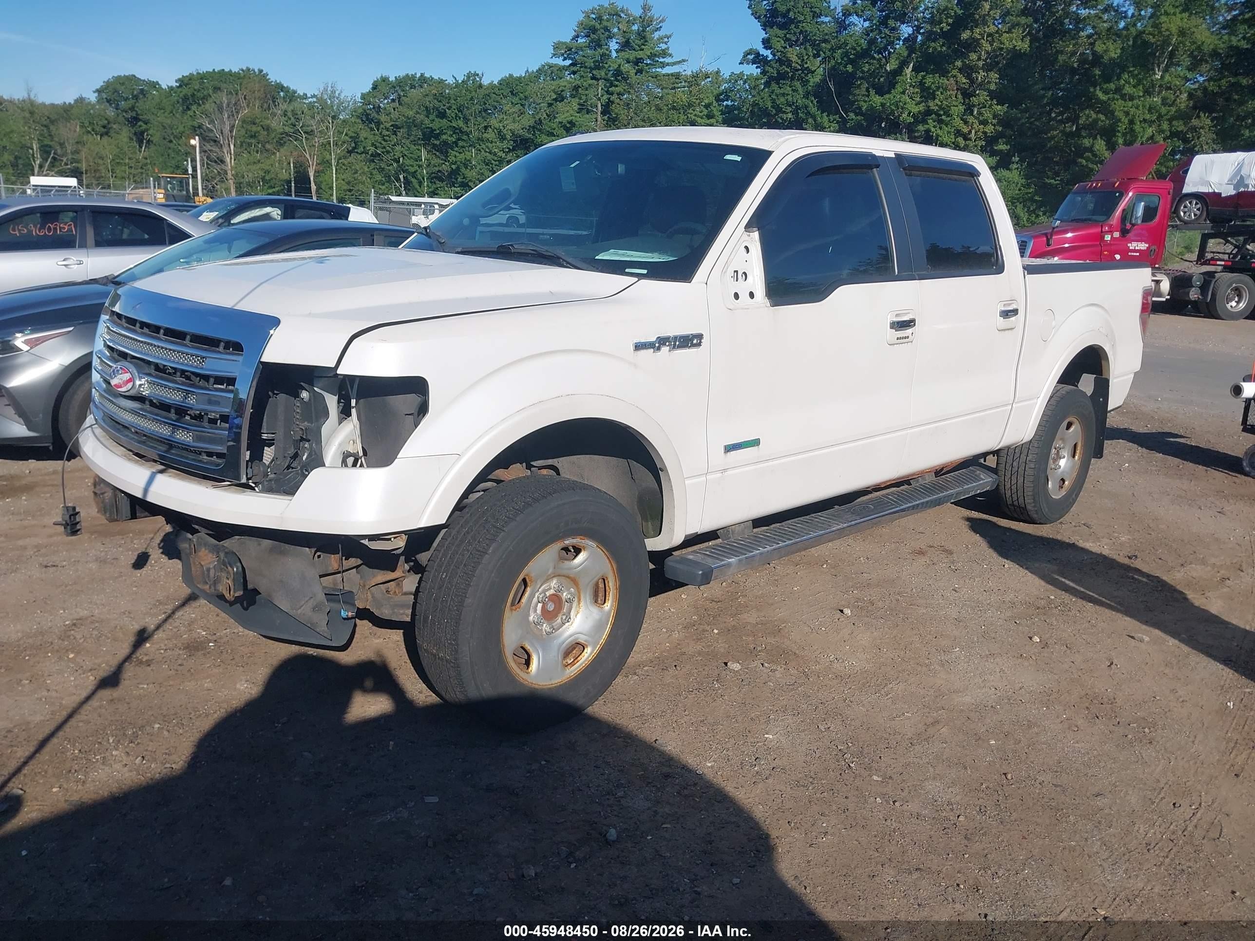 2013 Ford F-150 Lariat White vin: 1FTFW1ET4DFA70931