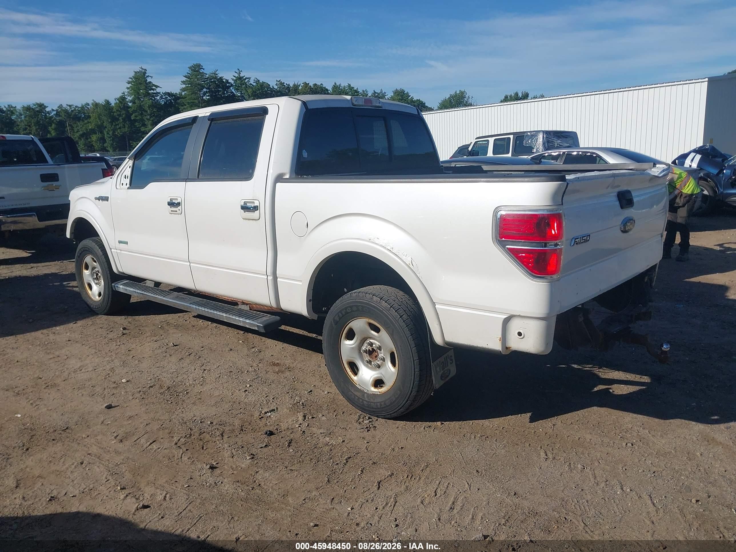 2013 Ford F-150 Lariat White vin: 1FTFW1ET4DFA70931