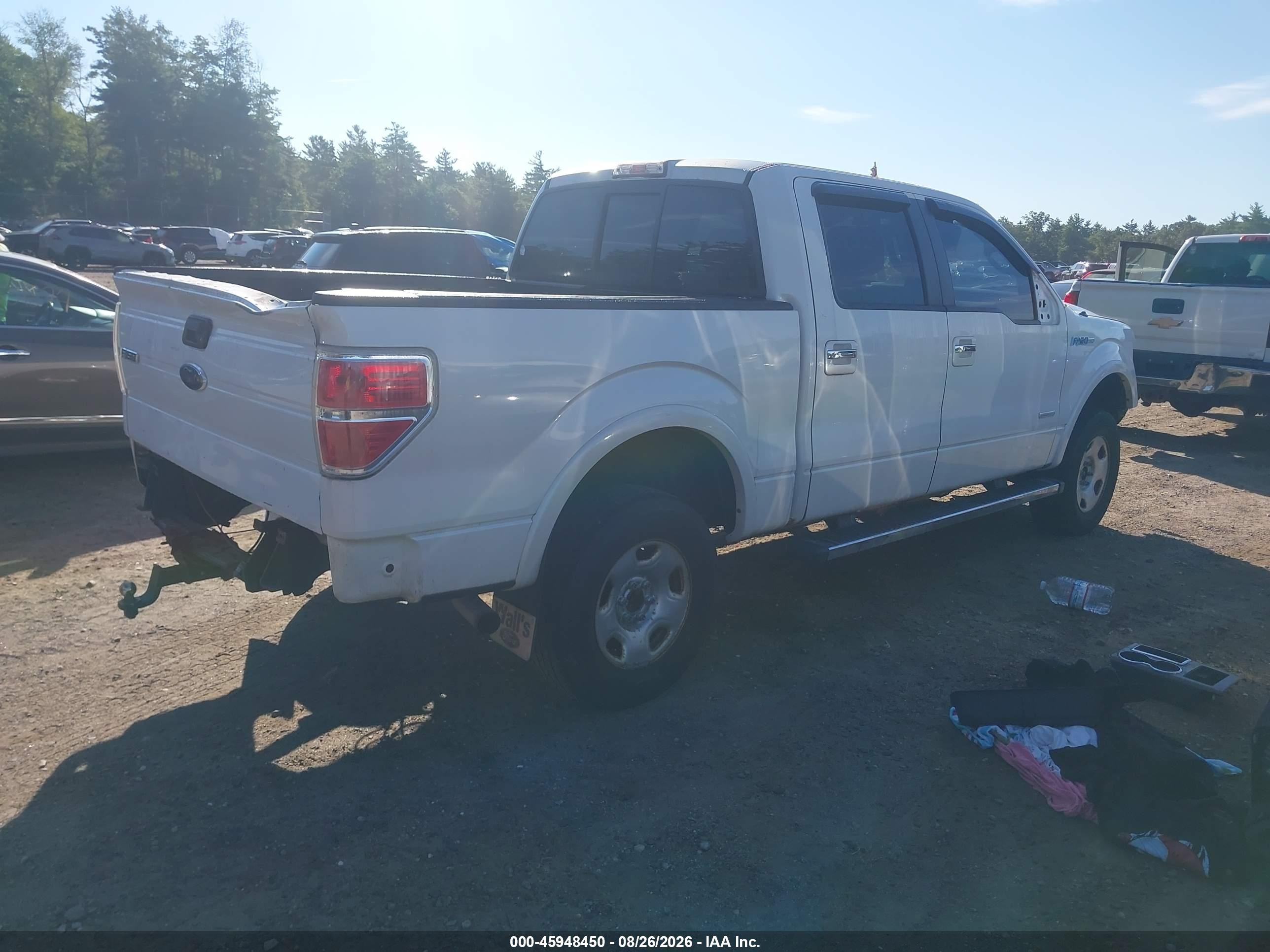 2013 Ford F-150 Lariat White vin: 1FTFW1ET4DFA70931