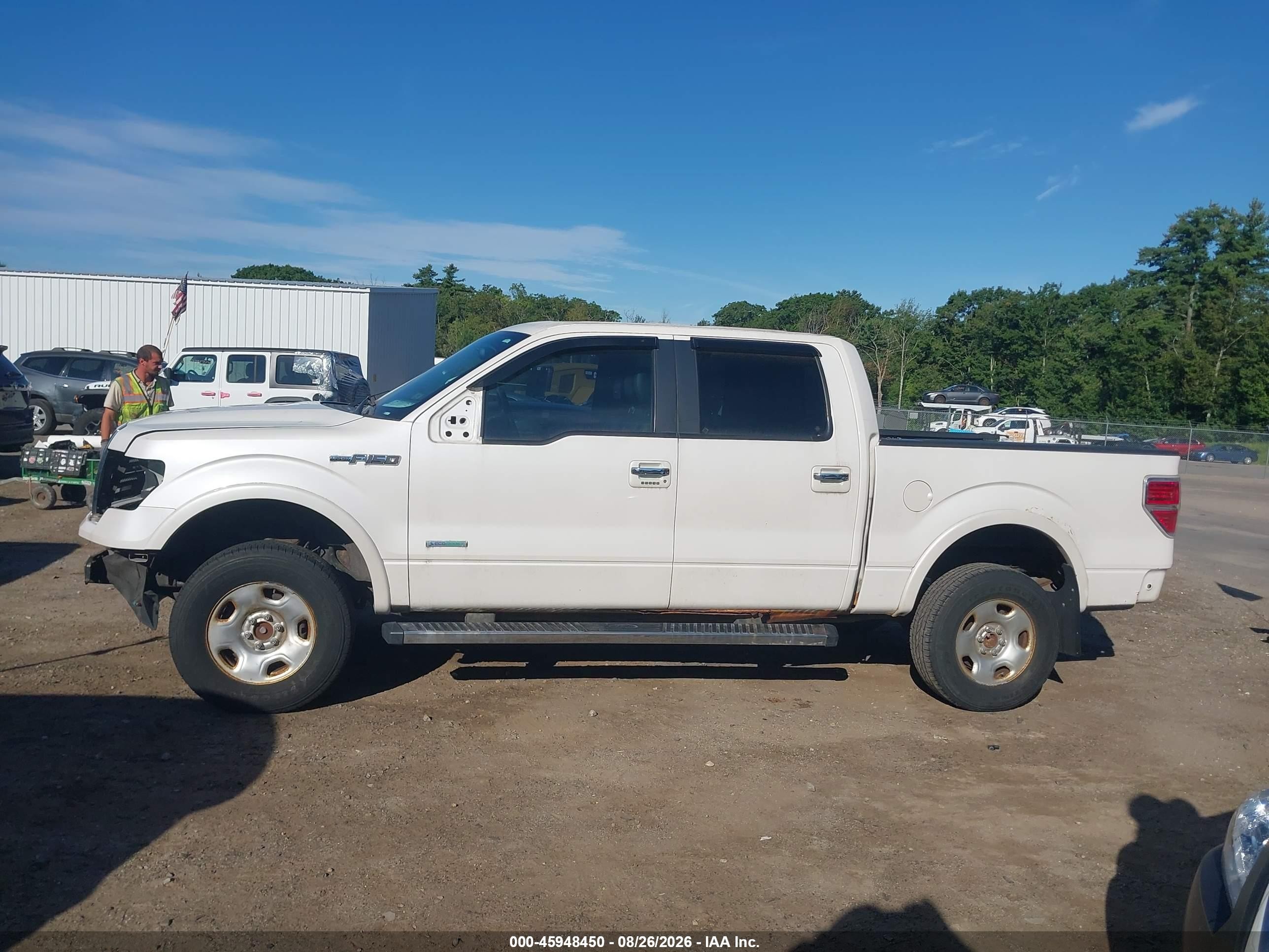 2013 Ford F-150 Lariat White vin: 1FTFW1ET4DFA70931