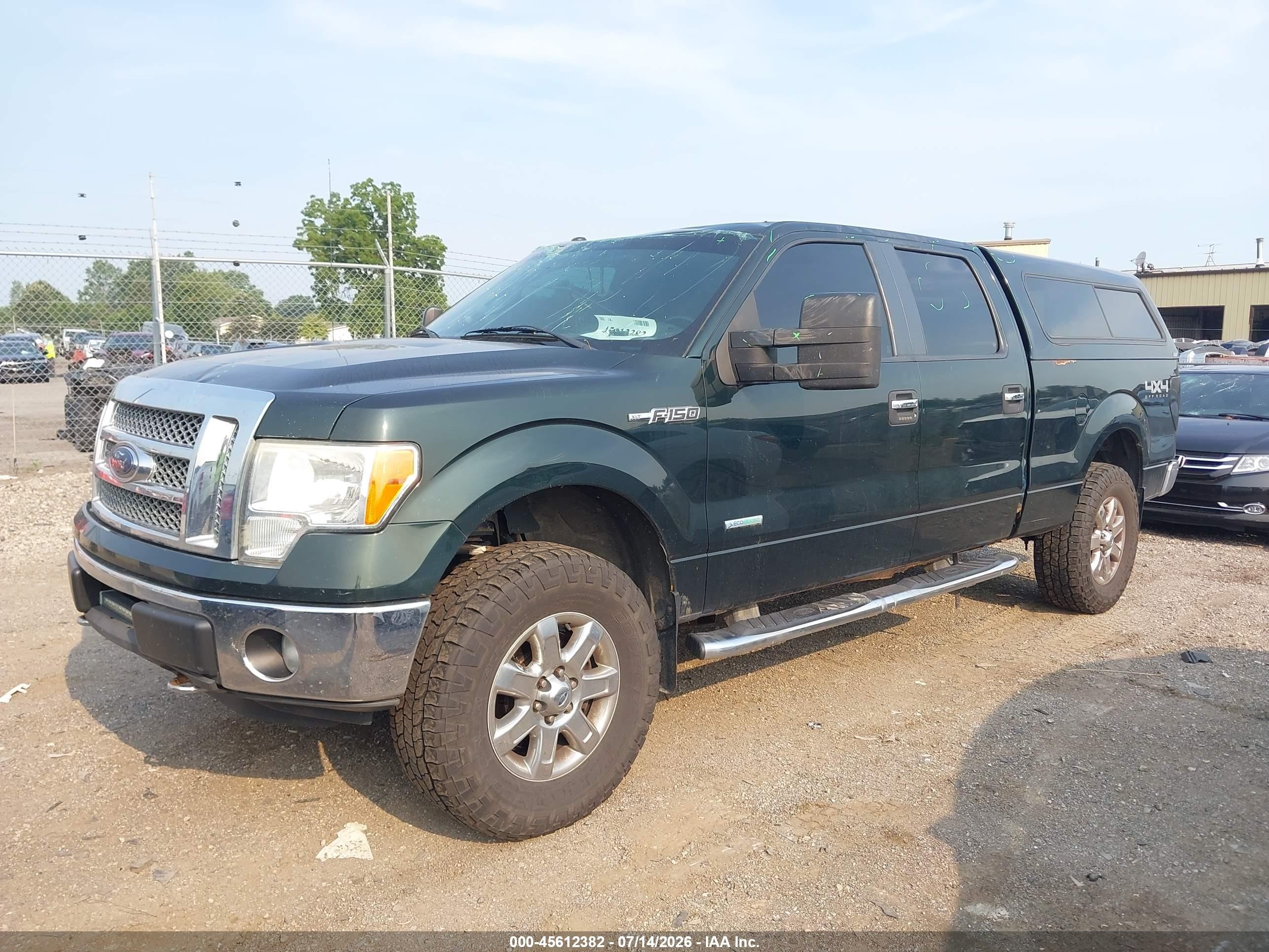 2013 Ford F-150 Xlt Green vin: 1FTFW1ET4DFC41418