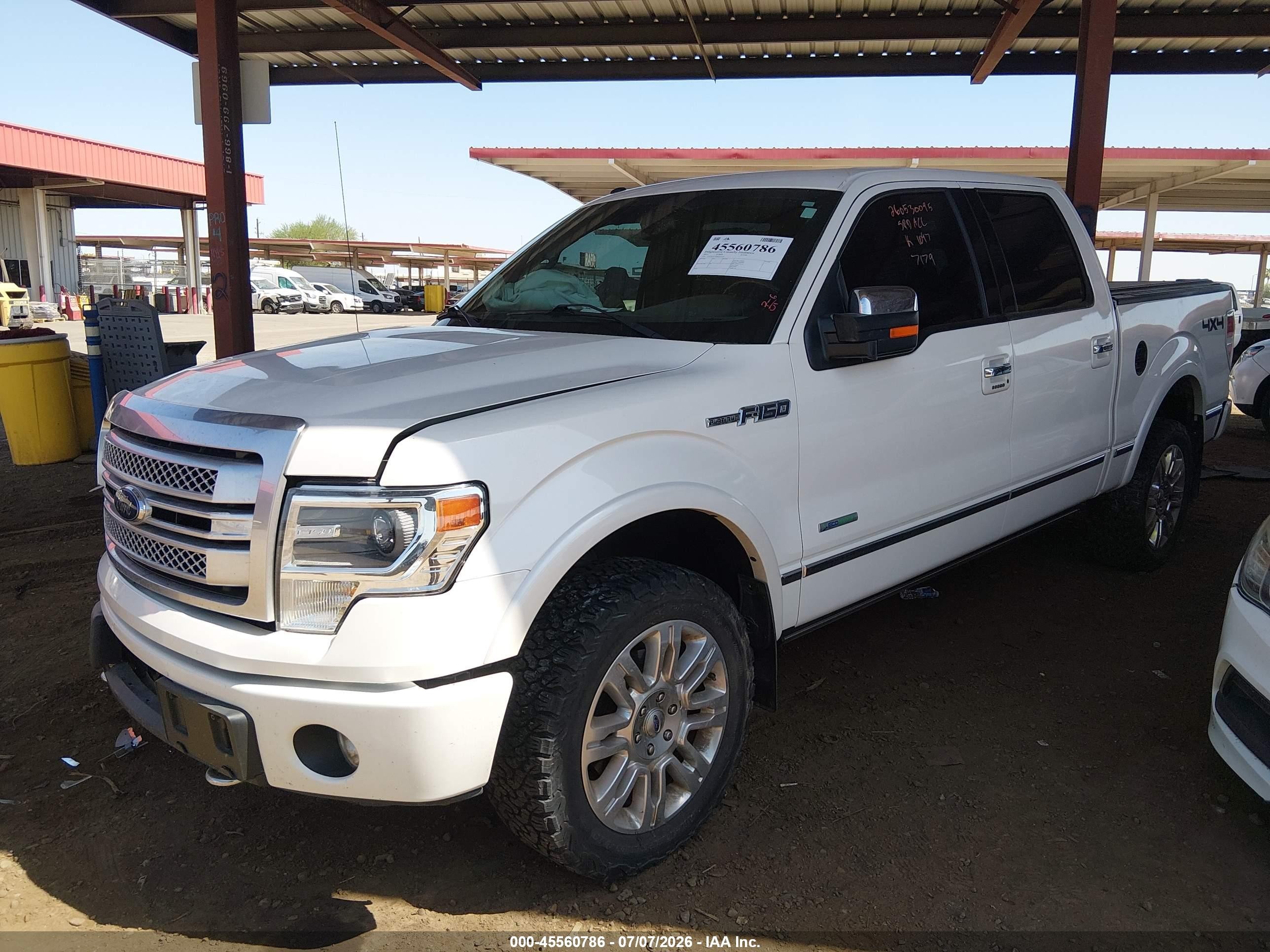 2013 Ford F-150 Platinum White vin: 1FTFW1ET4DFD27179