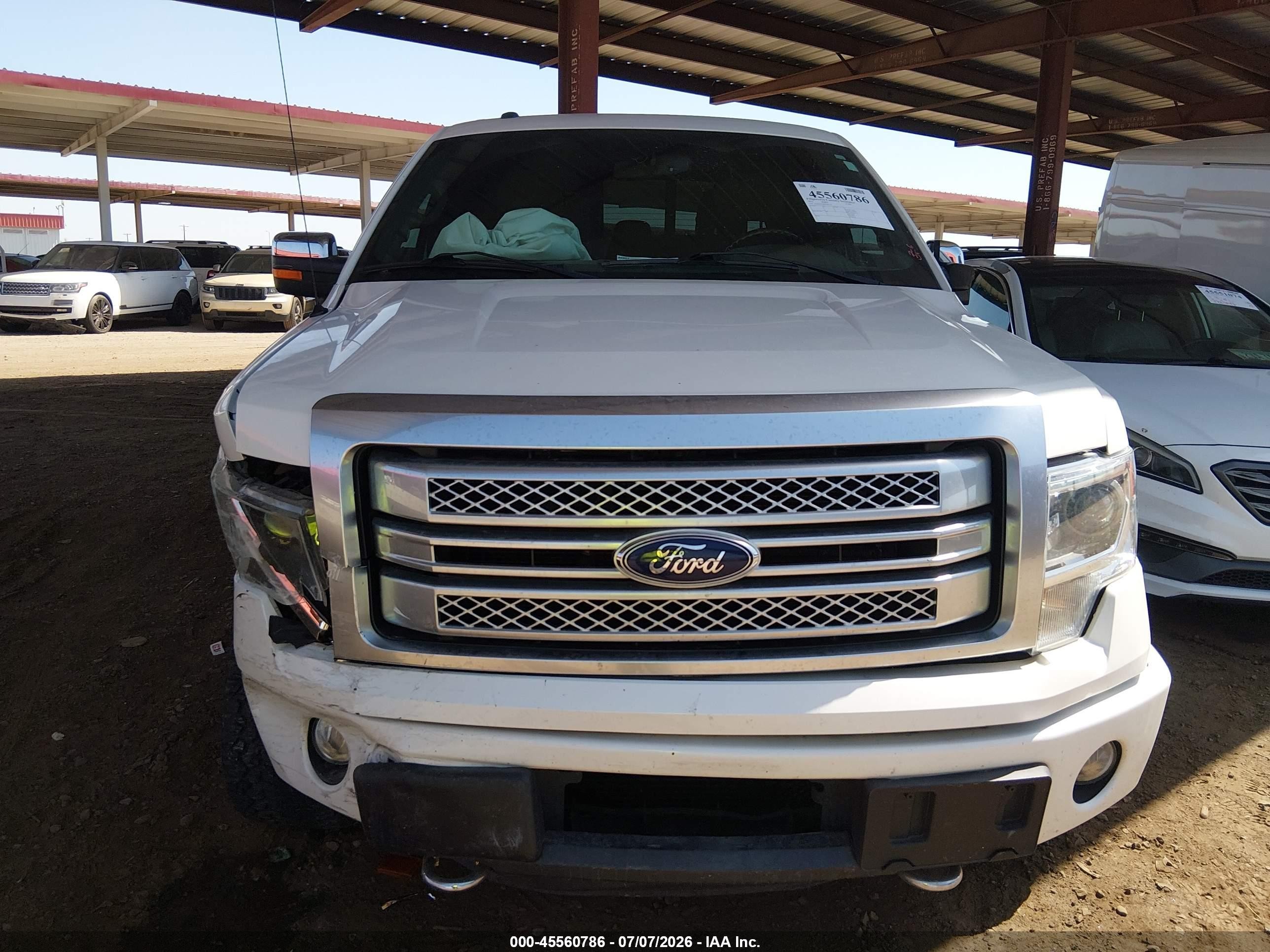 2013 Ford F-150 Platinum White vin: 1FTFW1ET4DFD27179