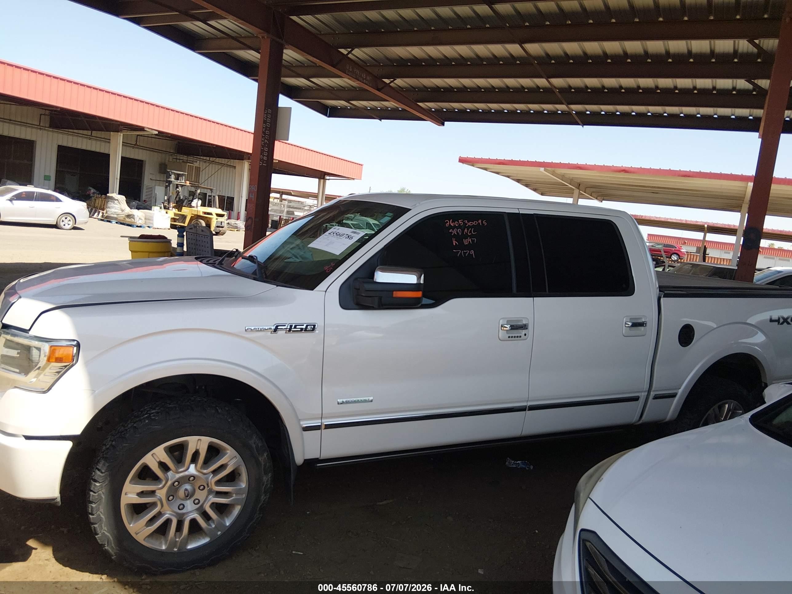 2013 Ford F-150 Platinum White vin: 1FTFW1ET4DFD27179