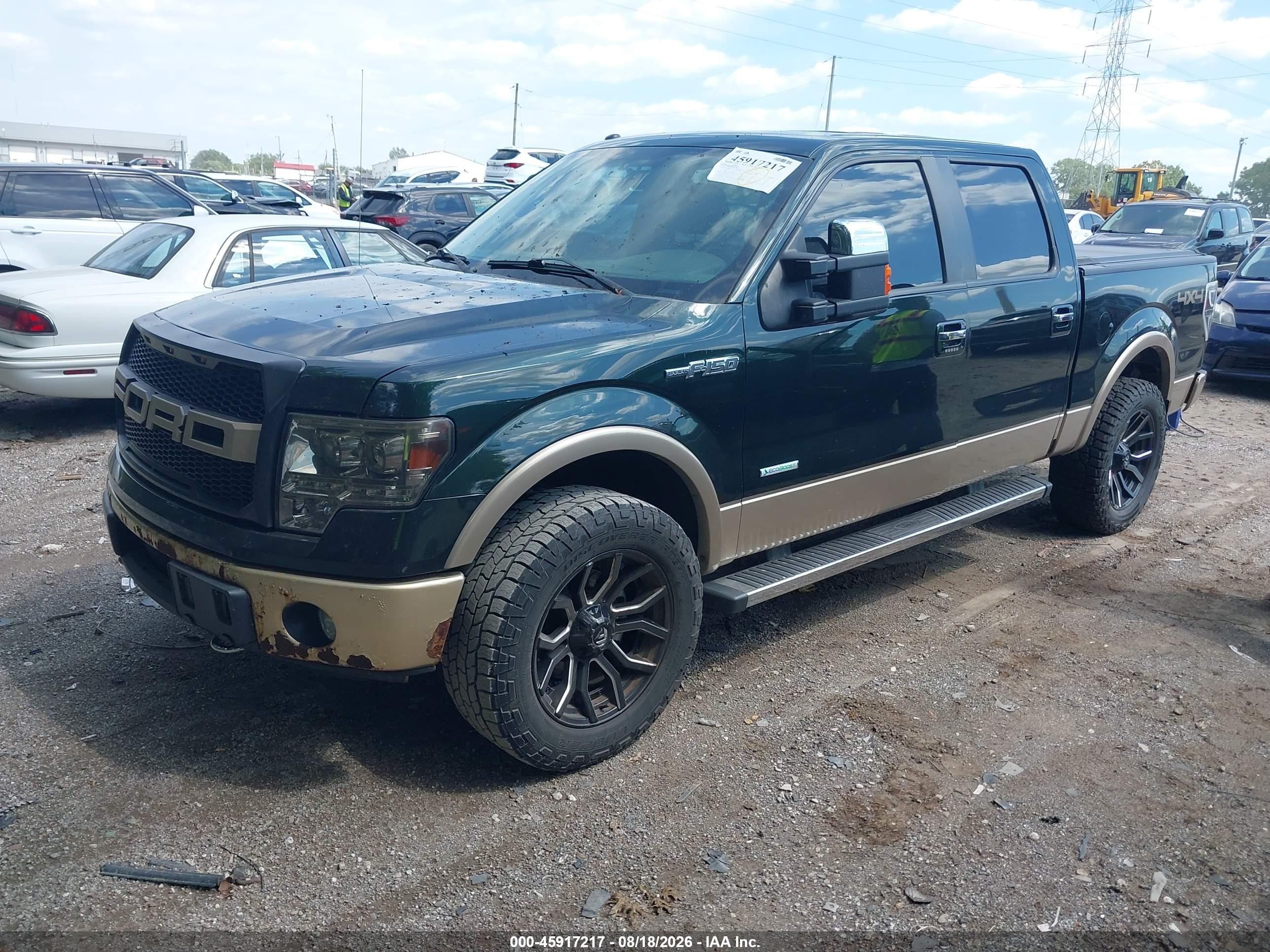 2013 Ford F-150 Lariat Green vin: 1FTFW1ET4DKF23095