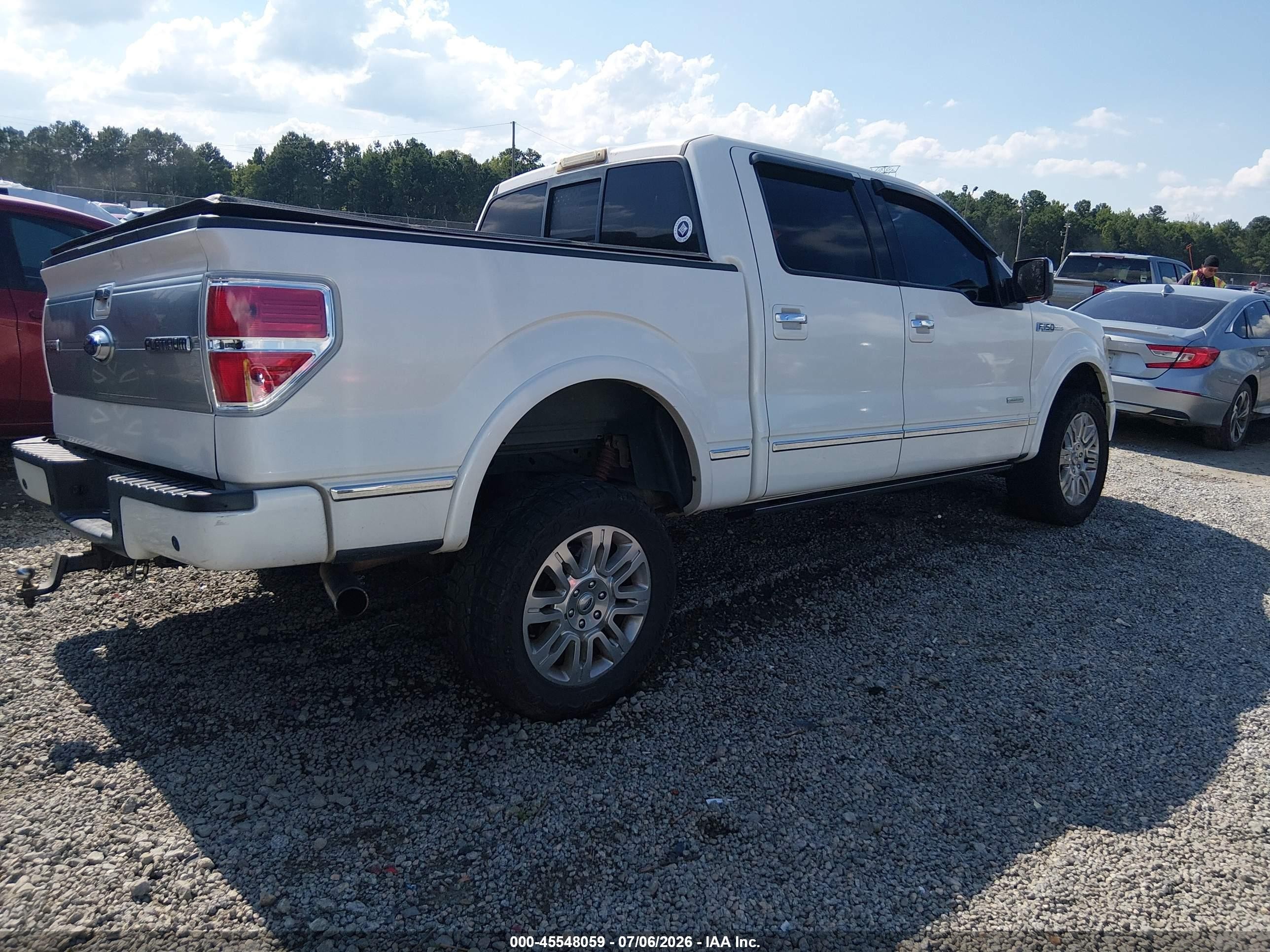 2014 Ford F-150 Platinum White vin: 1FTFW1ET4EFB06487