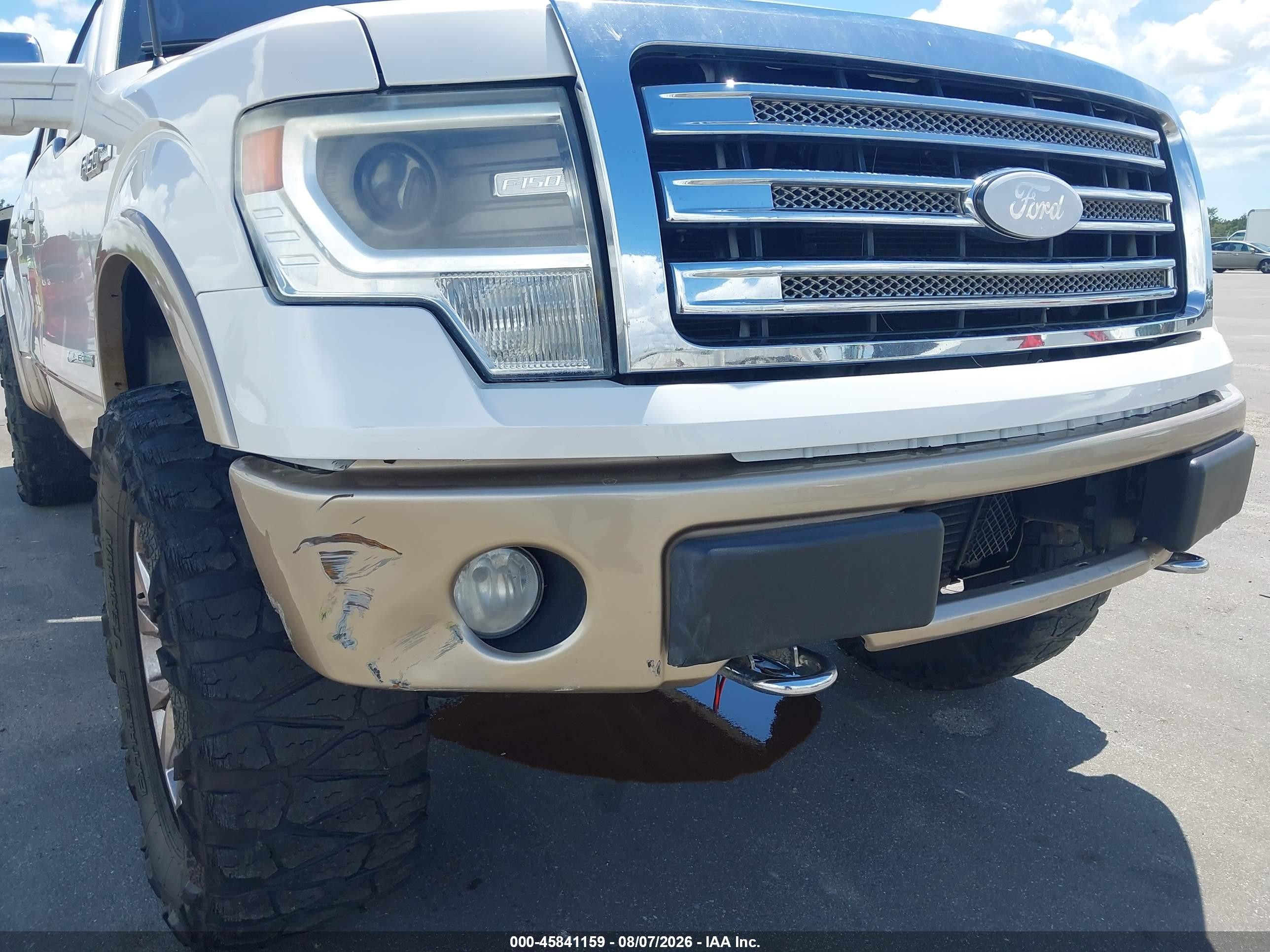 2014 Ford F-150 Lariat White vin: 1FTFW1ET4EFB07445