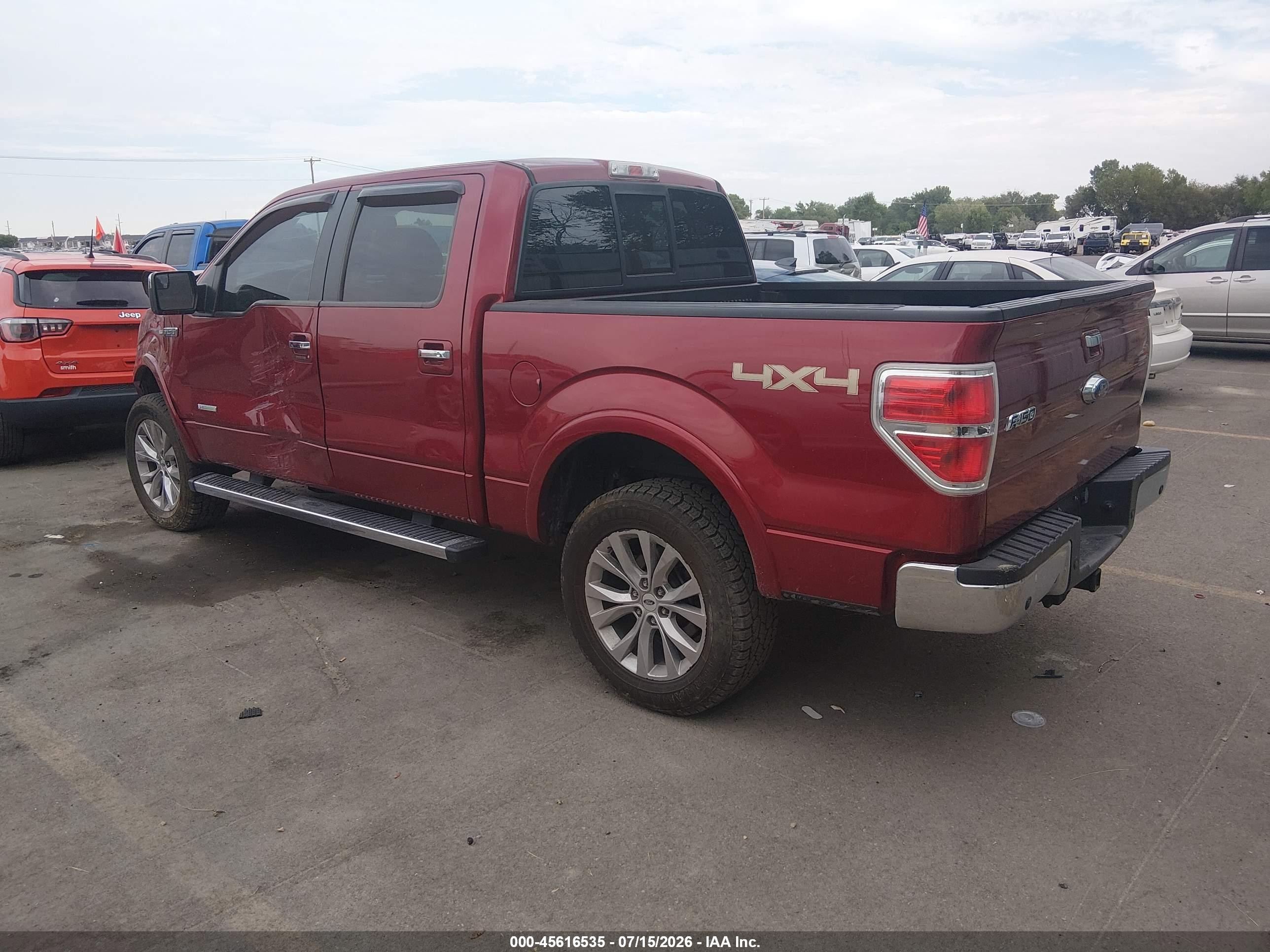2014 Ford F-150 Lariat Red vin: 1FTFW1ET4EKF08145