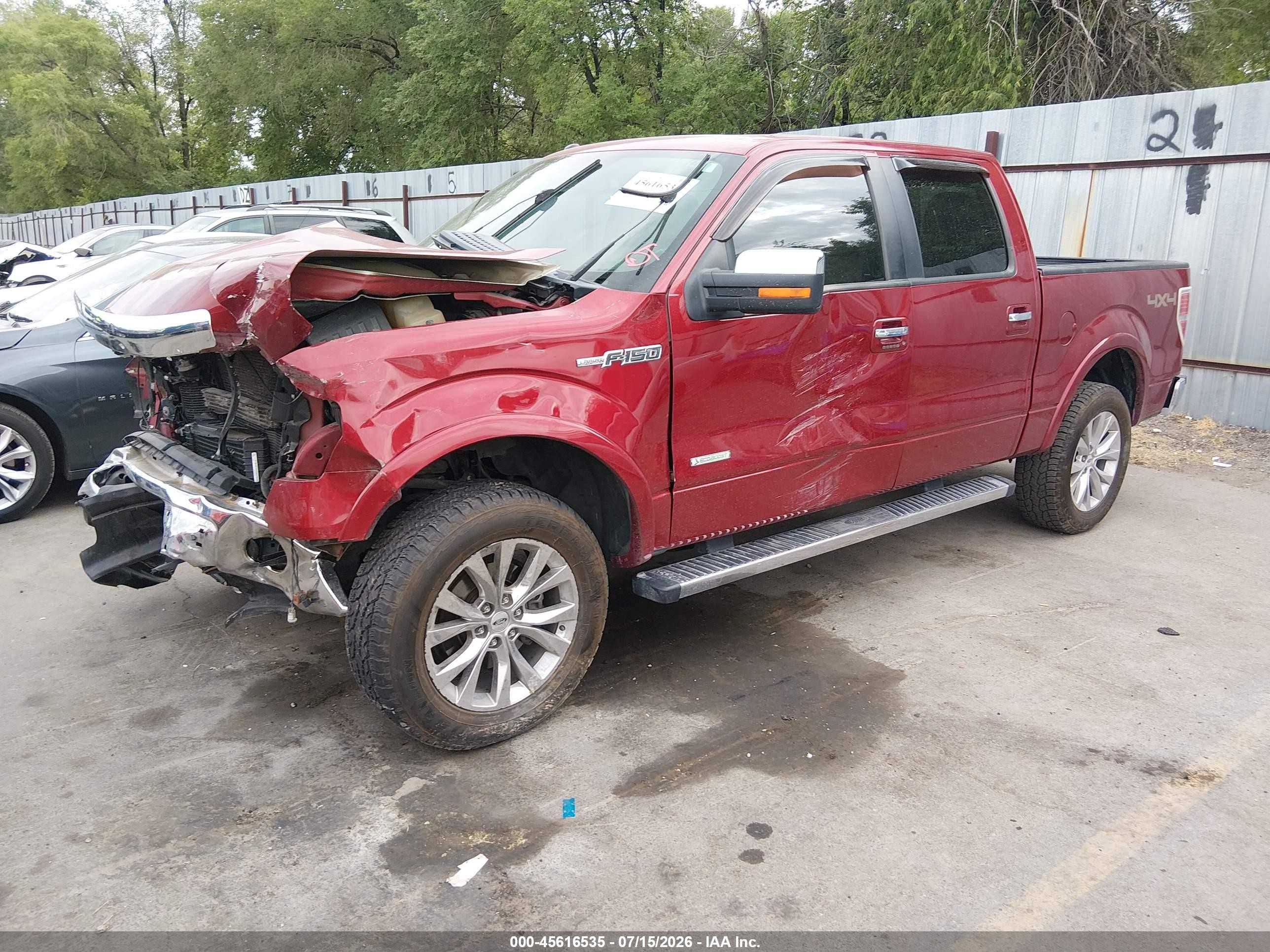 2014 Ford F-150 Lariat Red vin: 1FTFW1ET4EKF08145