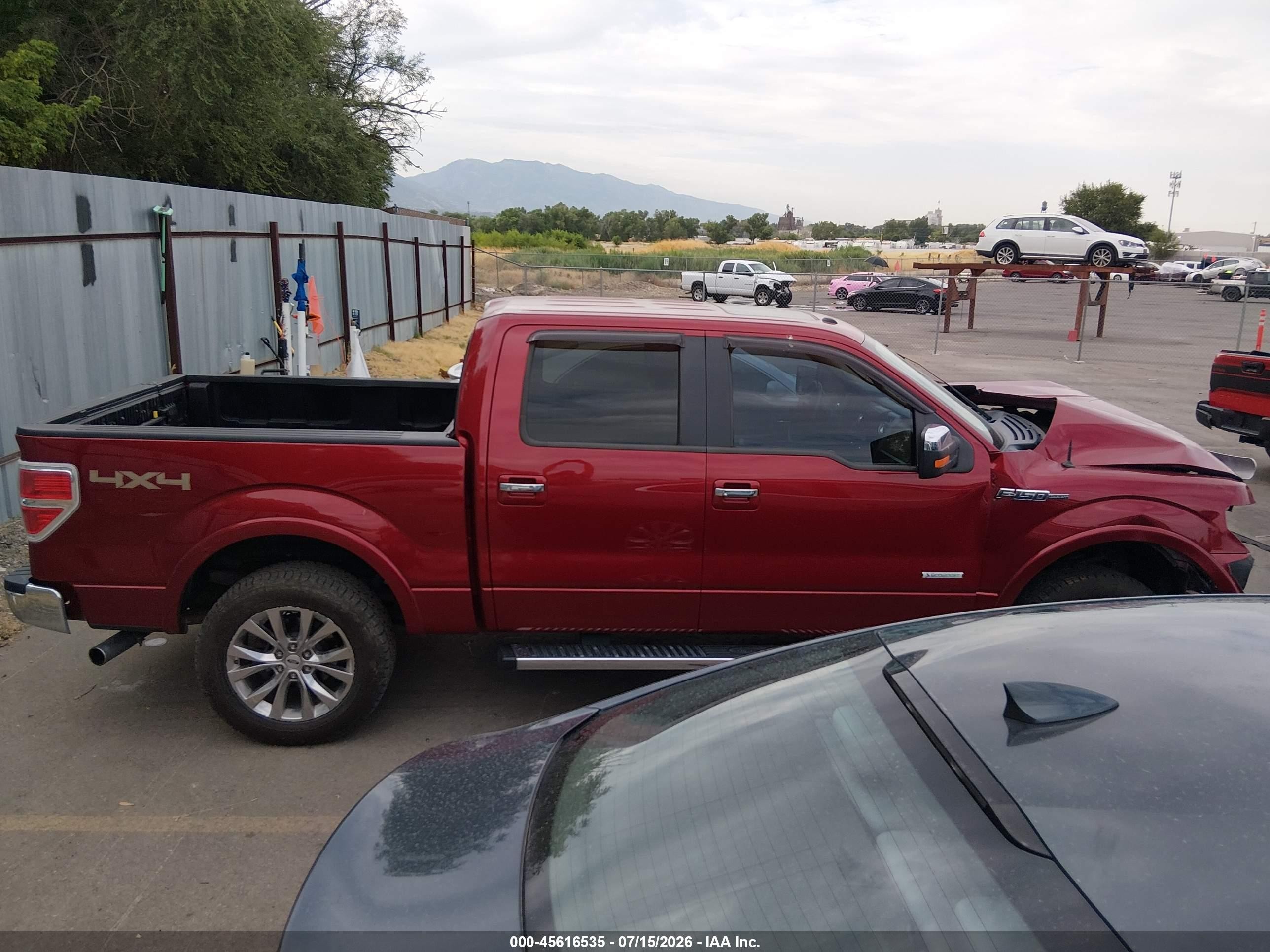 2014 Ford F-150 Lariat Red vin: 1FTFW1ET4EKF08145