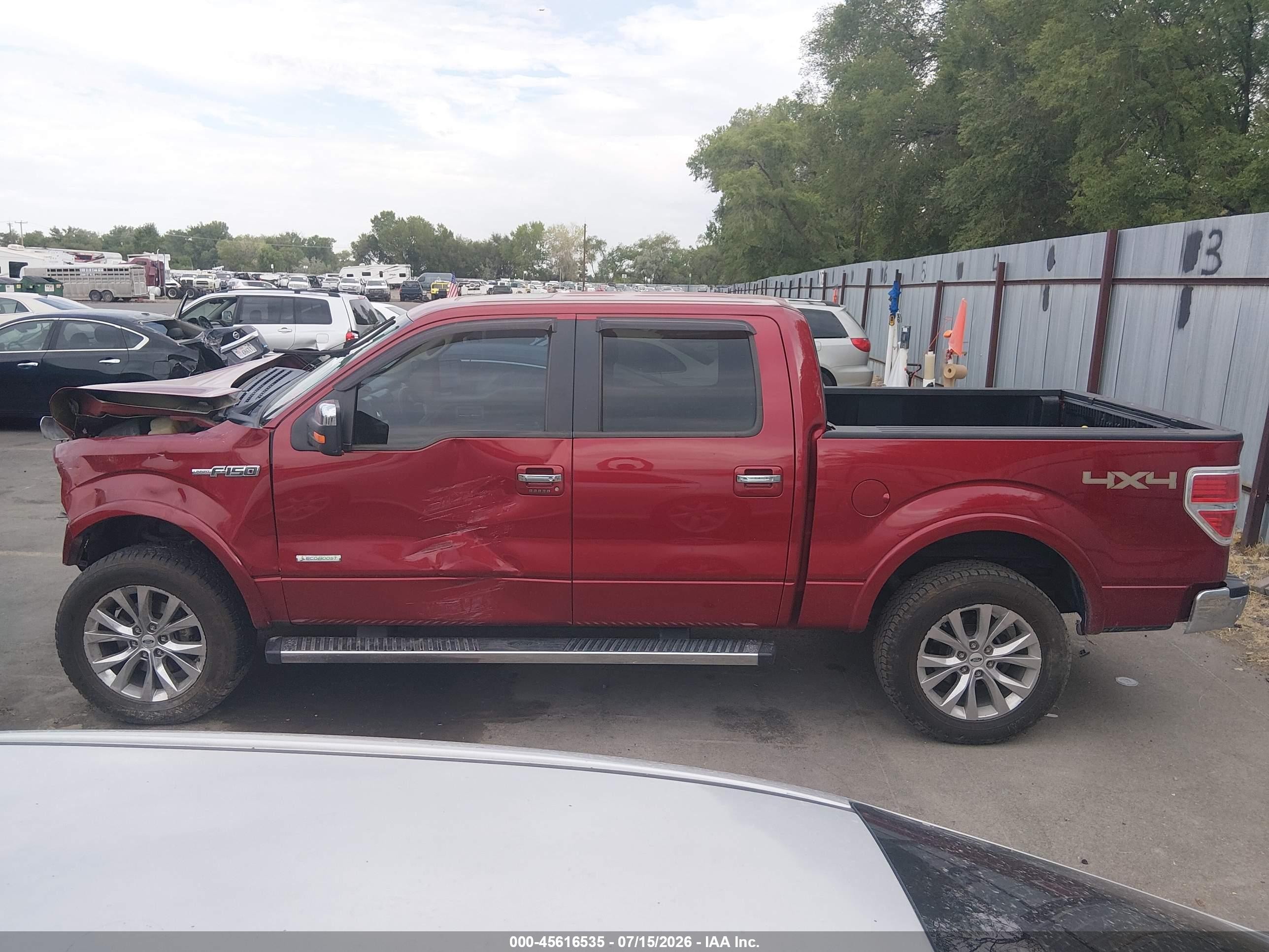 2014 Ford F-150 Lariat Red vin: 1FTFW1ET4EKF08145