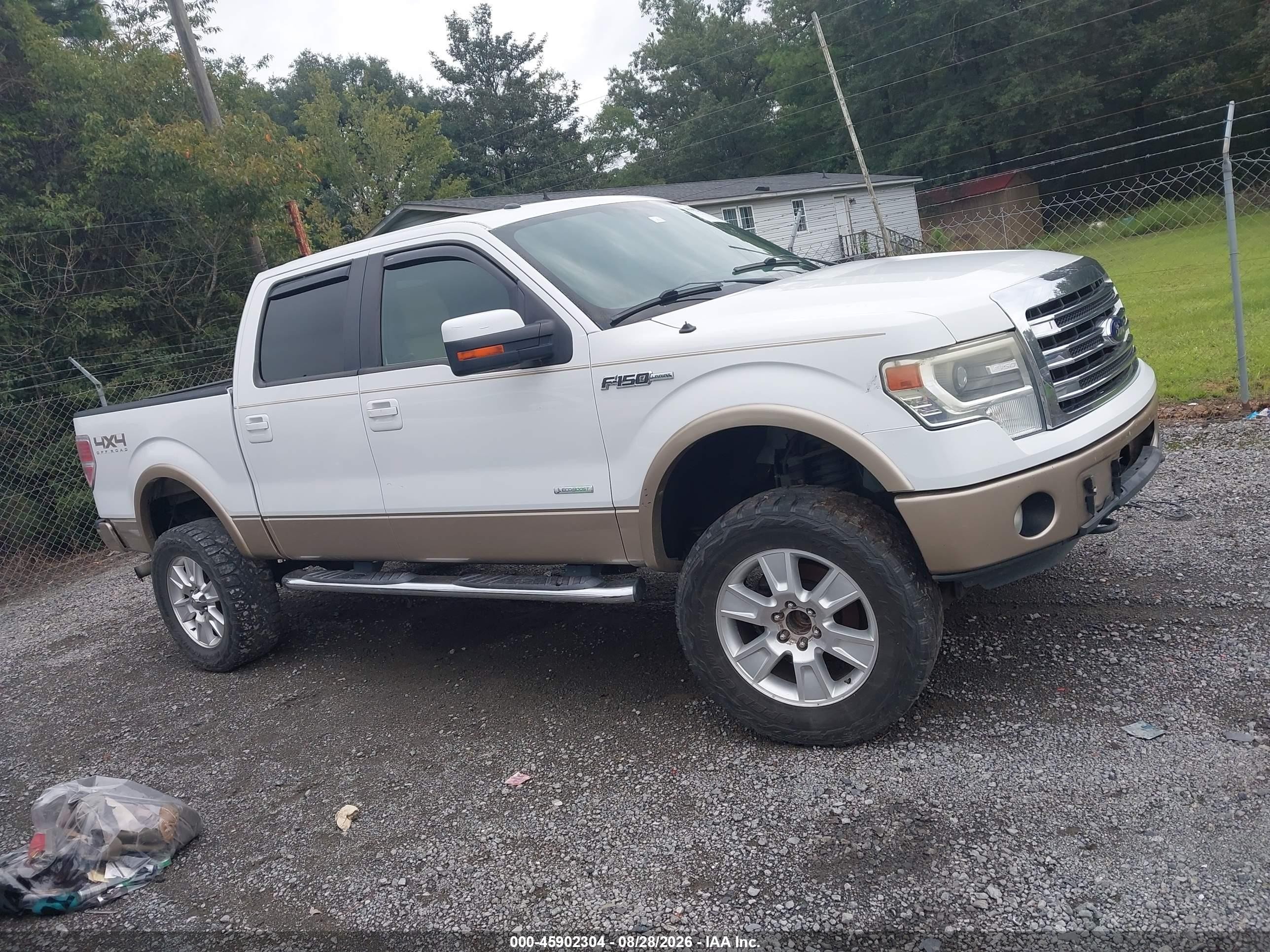 2013 Ford F-150 Lariat White vin: 1FTFW1ET5DFA71487