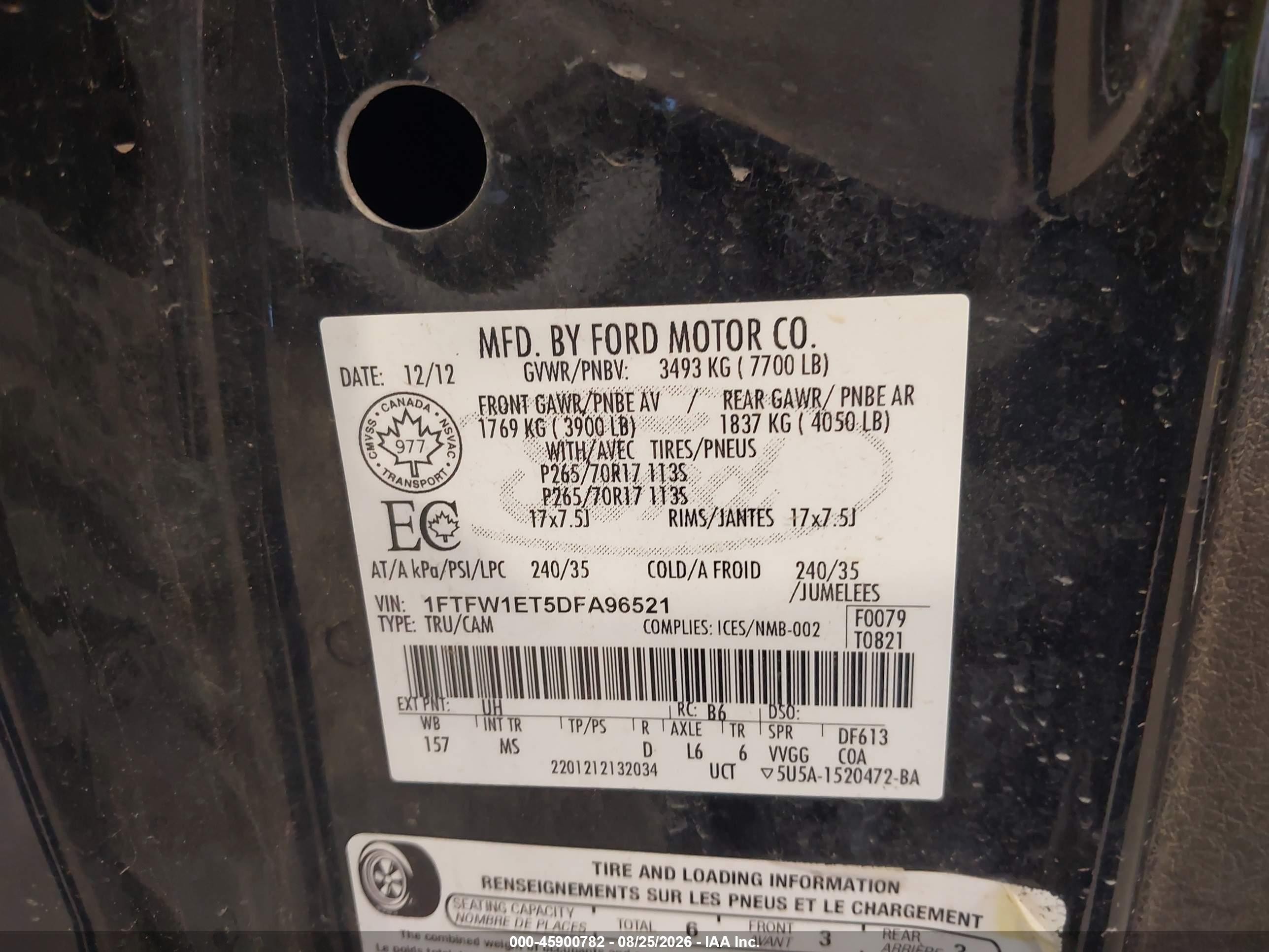 2013 Ford F-150 Xlt Black vin: 1FTFW1ET5DFA96521
