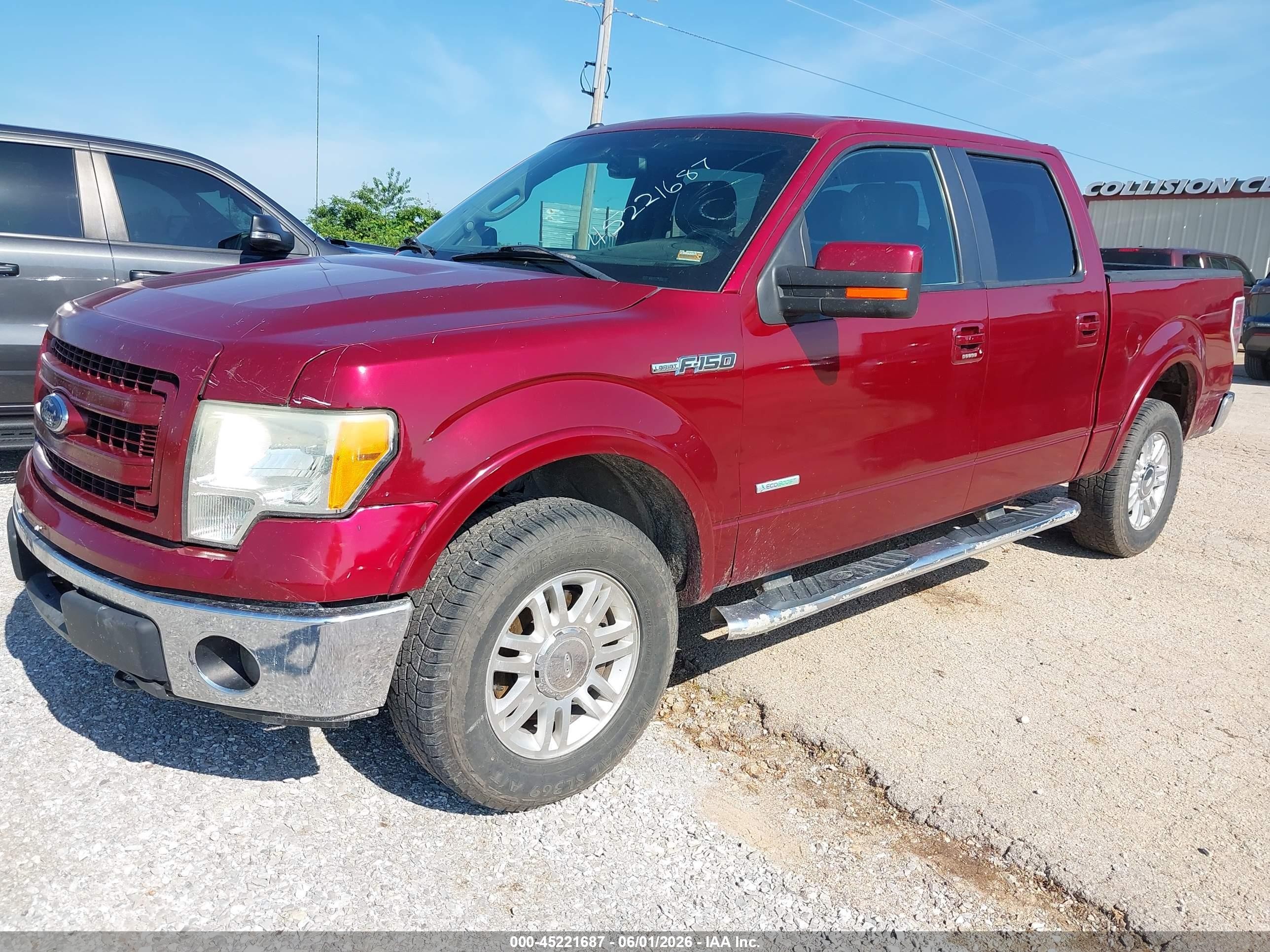 2013 Ford F-150 Lariat Red vin: 1FTFW1ET5DFD82840