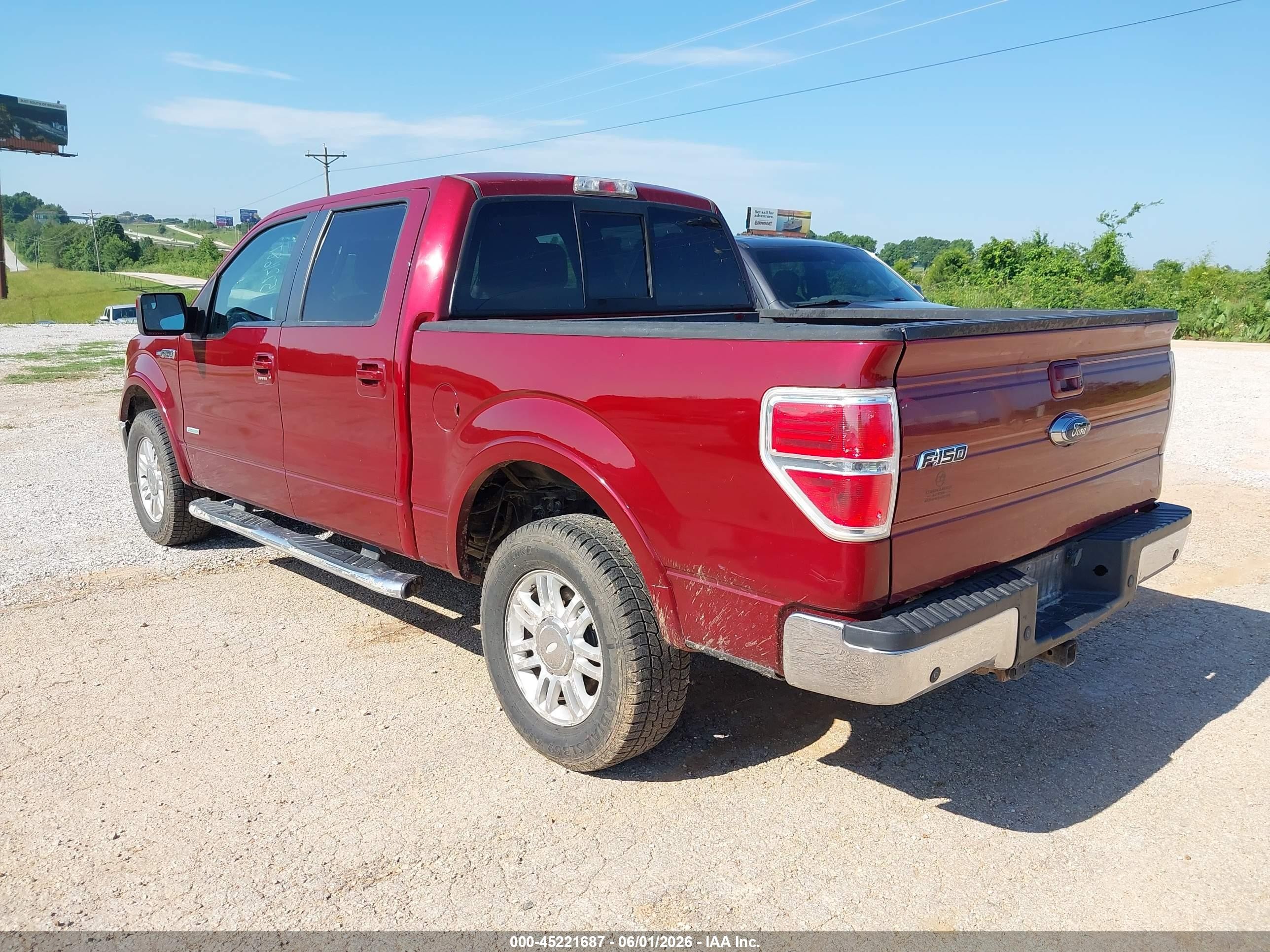 2013 Ford F-150 Lariat Red vin: 1FTFW1ET5DFD82840