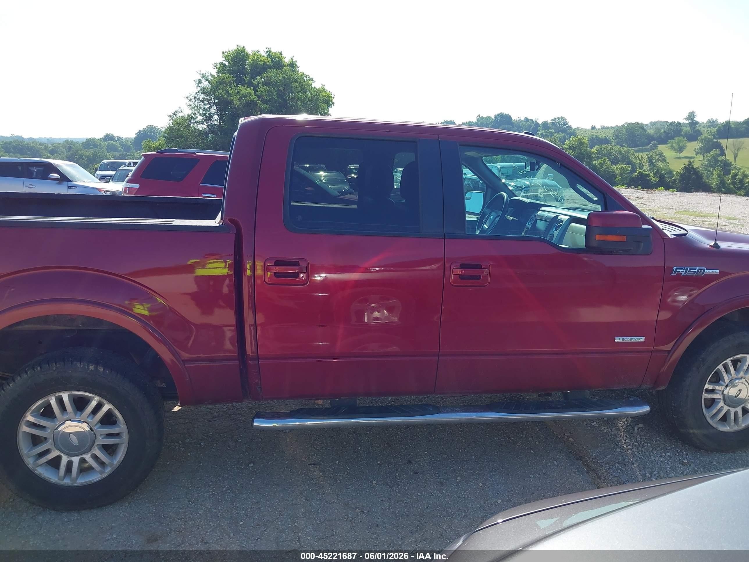 2013 Ford F-150 Lariat Red vin: 1FTFW1ET5DFD82840