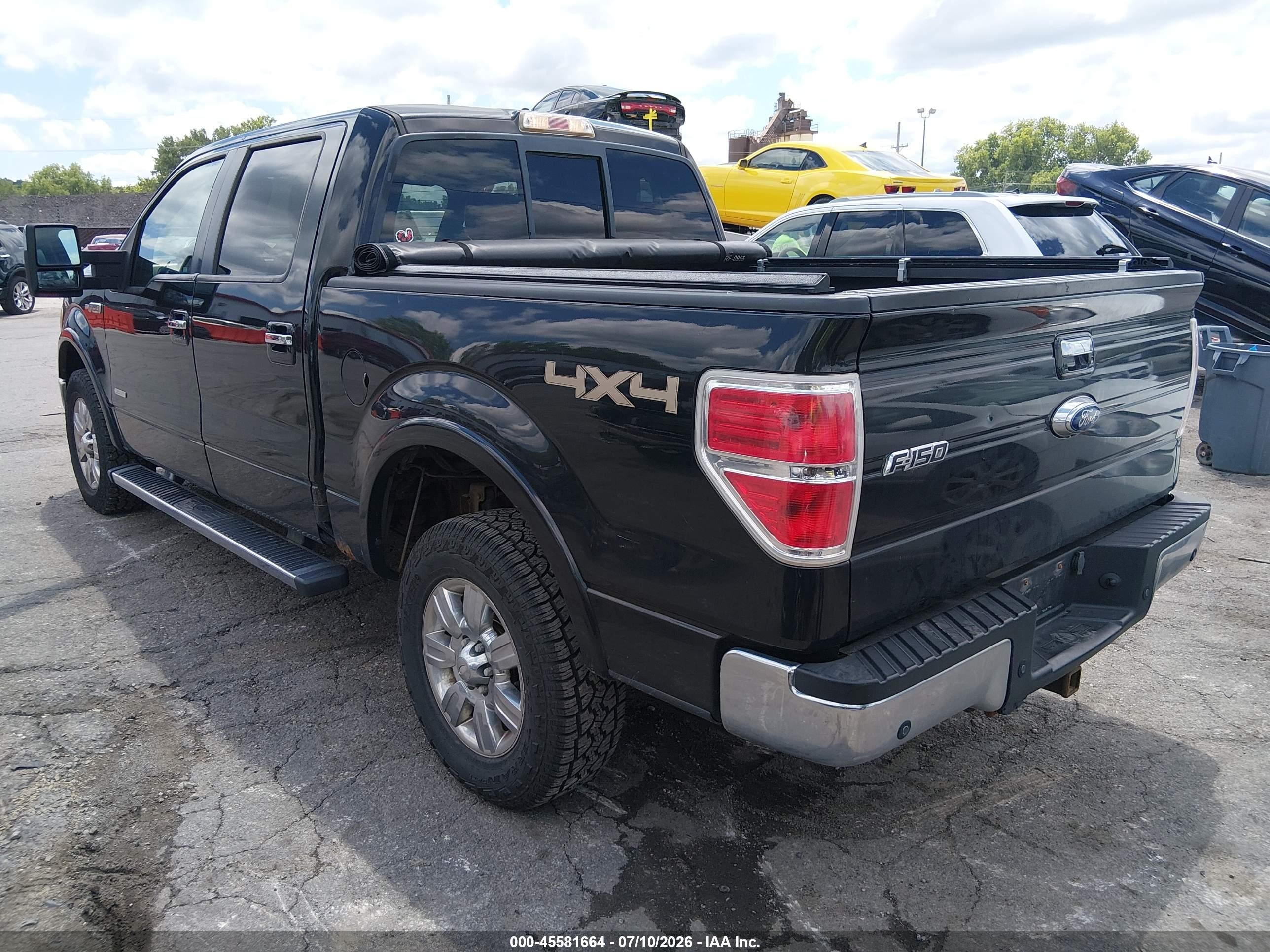 2012 Ford F-150 Lariat Black vin: 1FTFW1ET6CFA20479