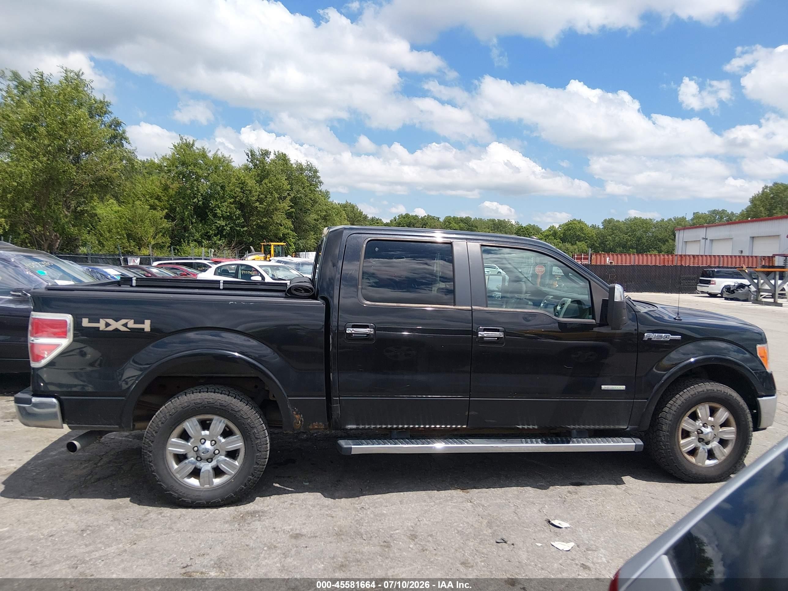 2012 Ford F-150 Lariat Black vin: 1FTFW1ET6CFA20479
