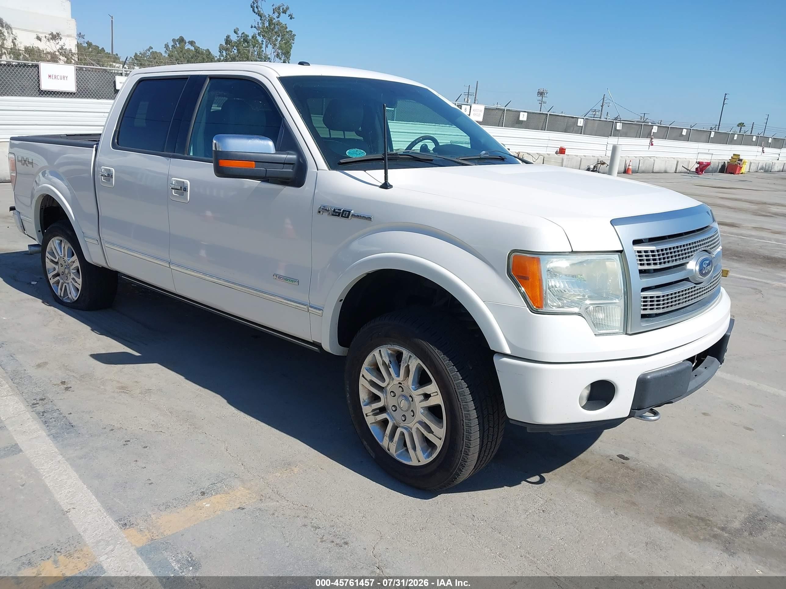 2012 Ford F-150 Platinum White vin: 1FTFW1ET6CFA88409