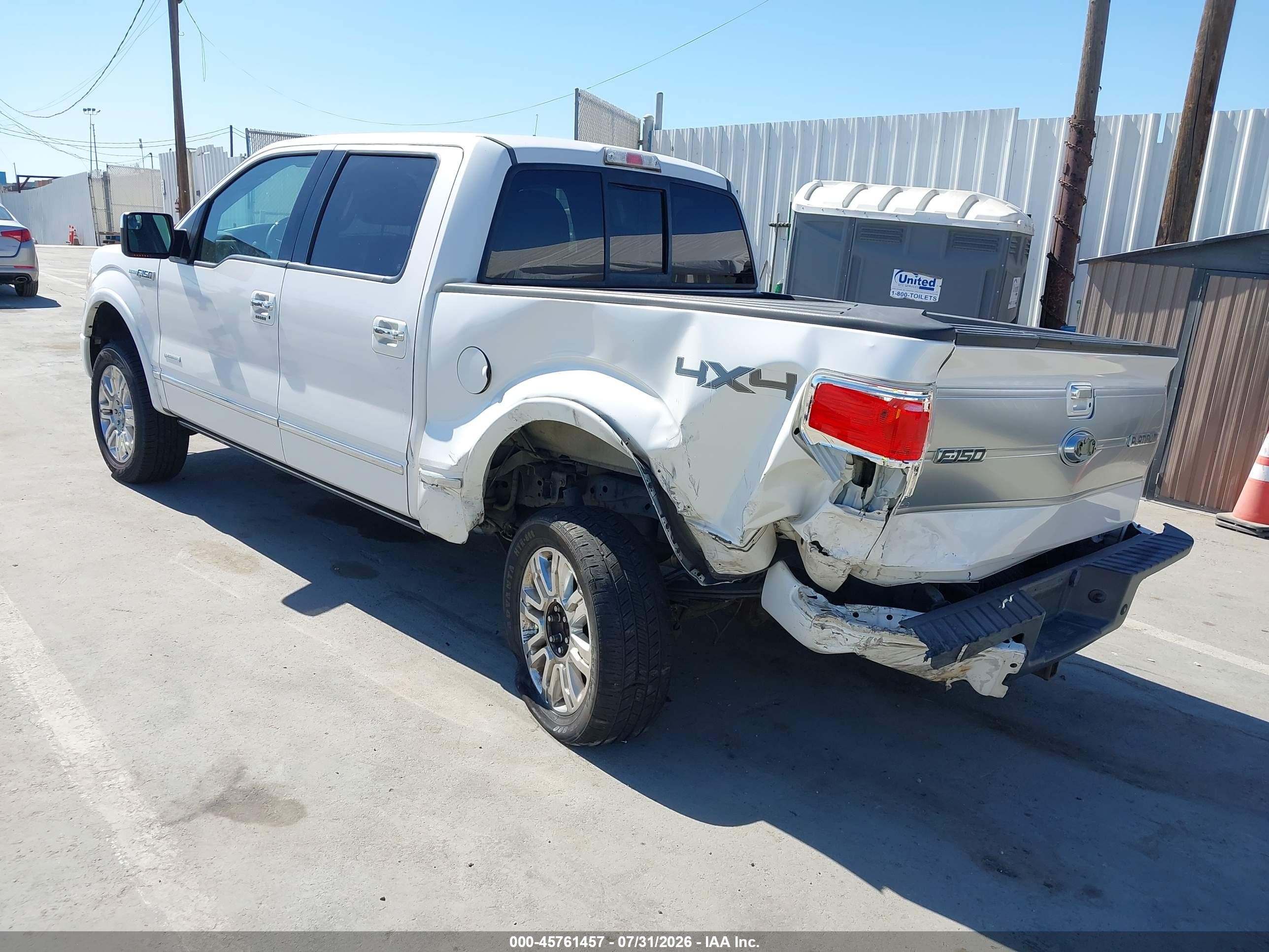 2012 Ford F-150 Platinum White vin: 1FTFW1ET6CFA88409