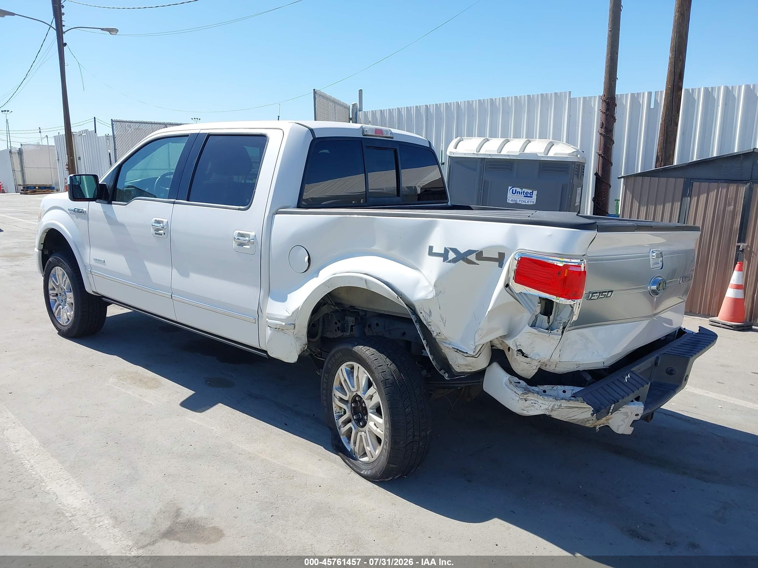 2012 Ford F-150 Platinum White vin: 1FTFW1ET6CFA88409