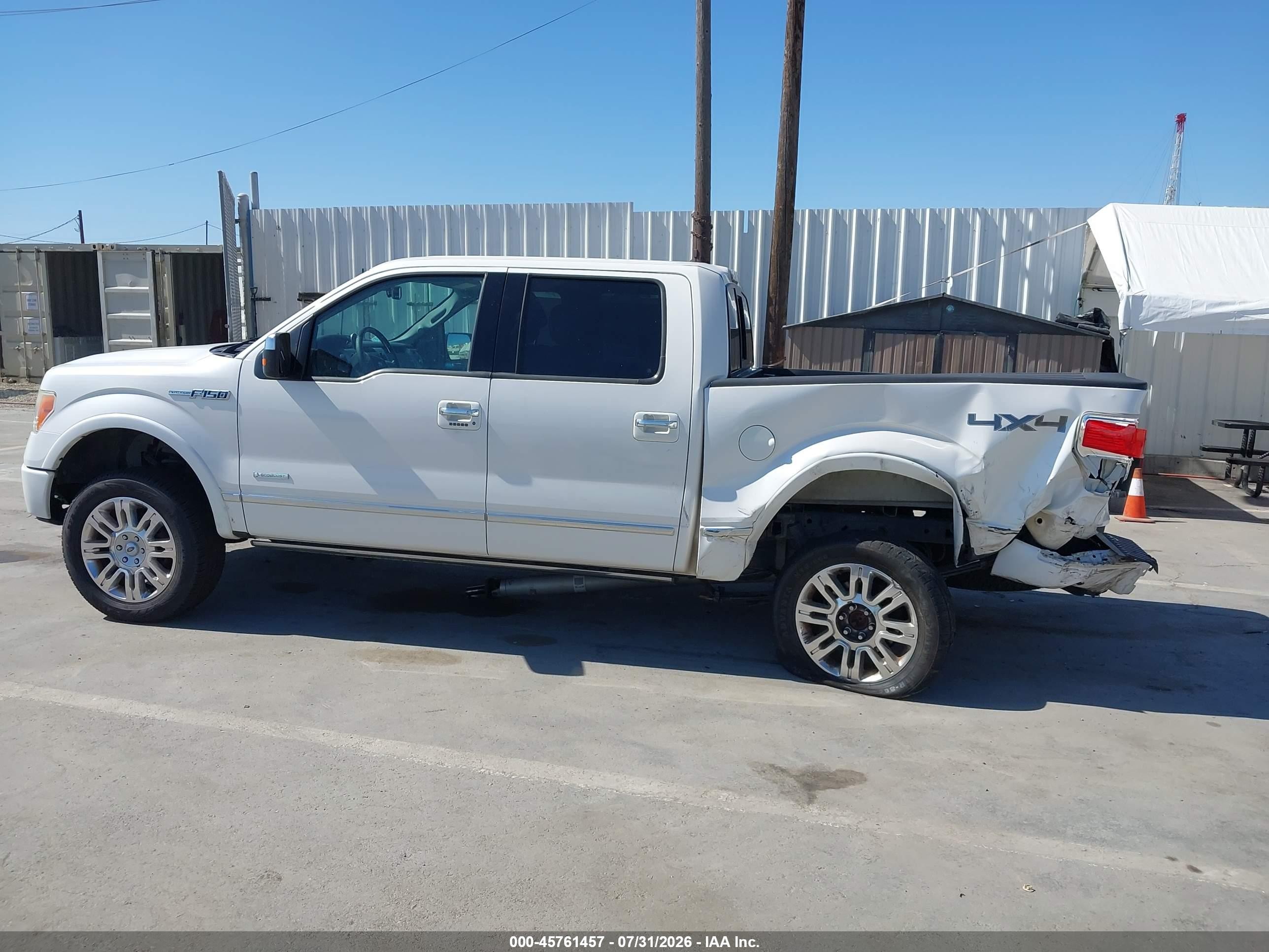 2012 Ford F-150 Platinum White vin: 1FTFW1ET6CFA88409