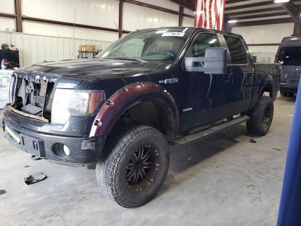 2012 Ford F150 Supercrew Black vin: 1FTFW1ET6CFA92993 Damage: Left Front Wheel Opening Mldg, Aftermarket, Acceptable