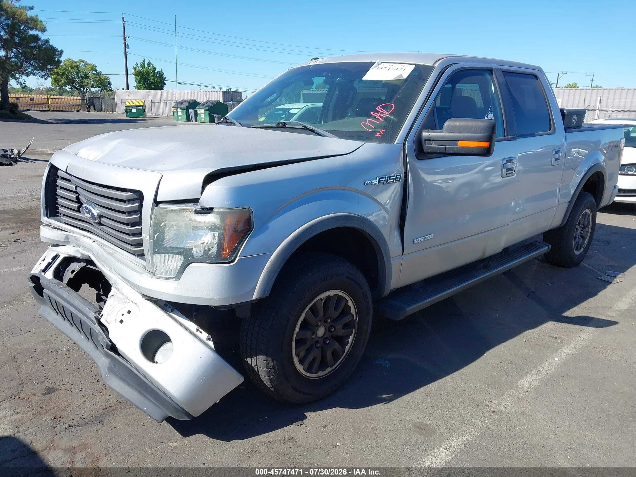2012 Ford F-150 Fx4 Silver vin: 1FTFW1ET6CKD68953