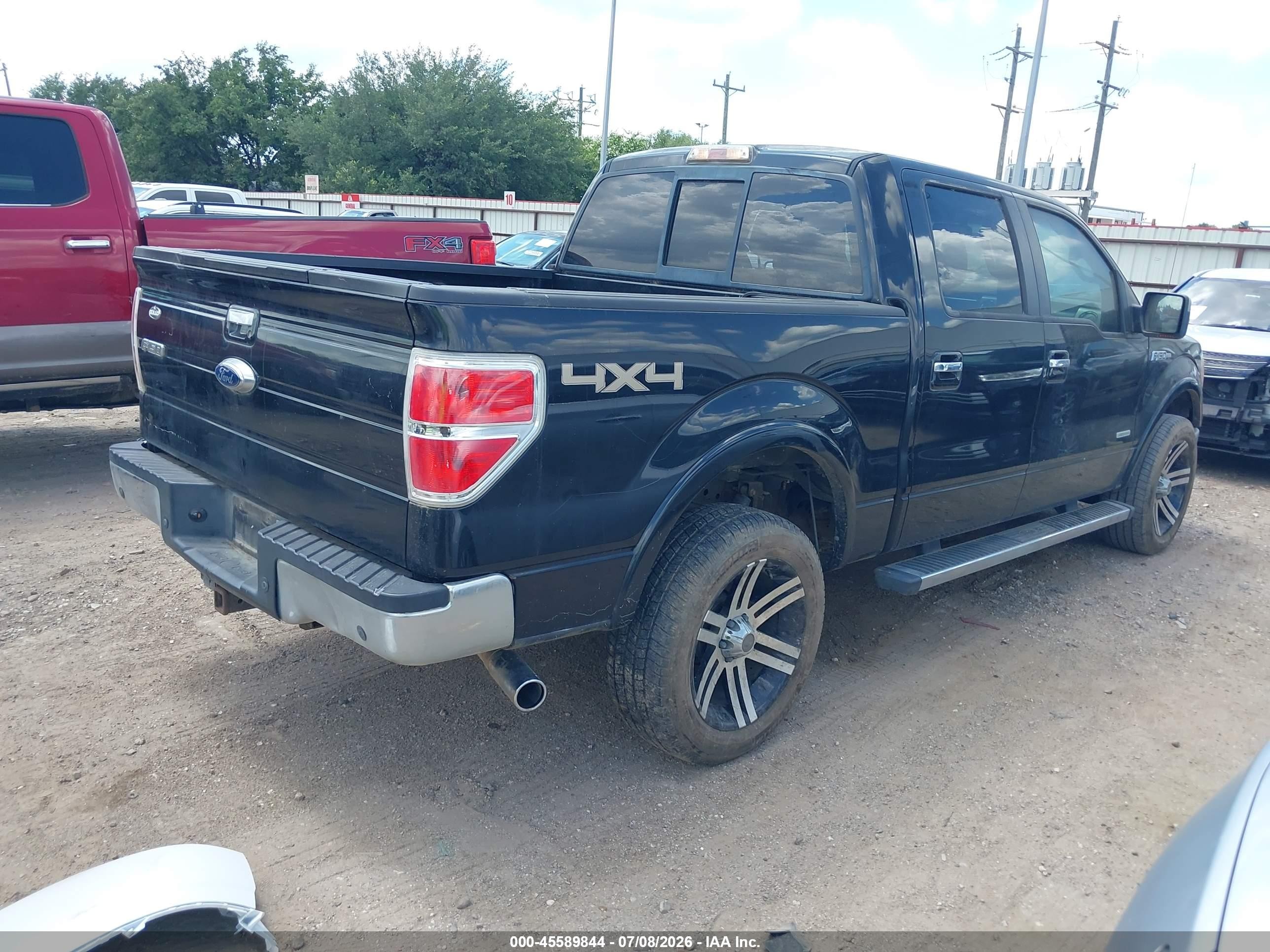 2012 Ford F-150 Lariat Black vin: 1FTFW1ET6CKD85753