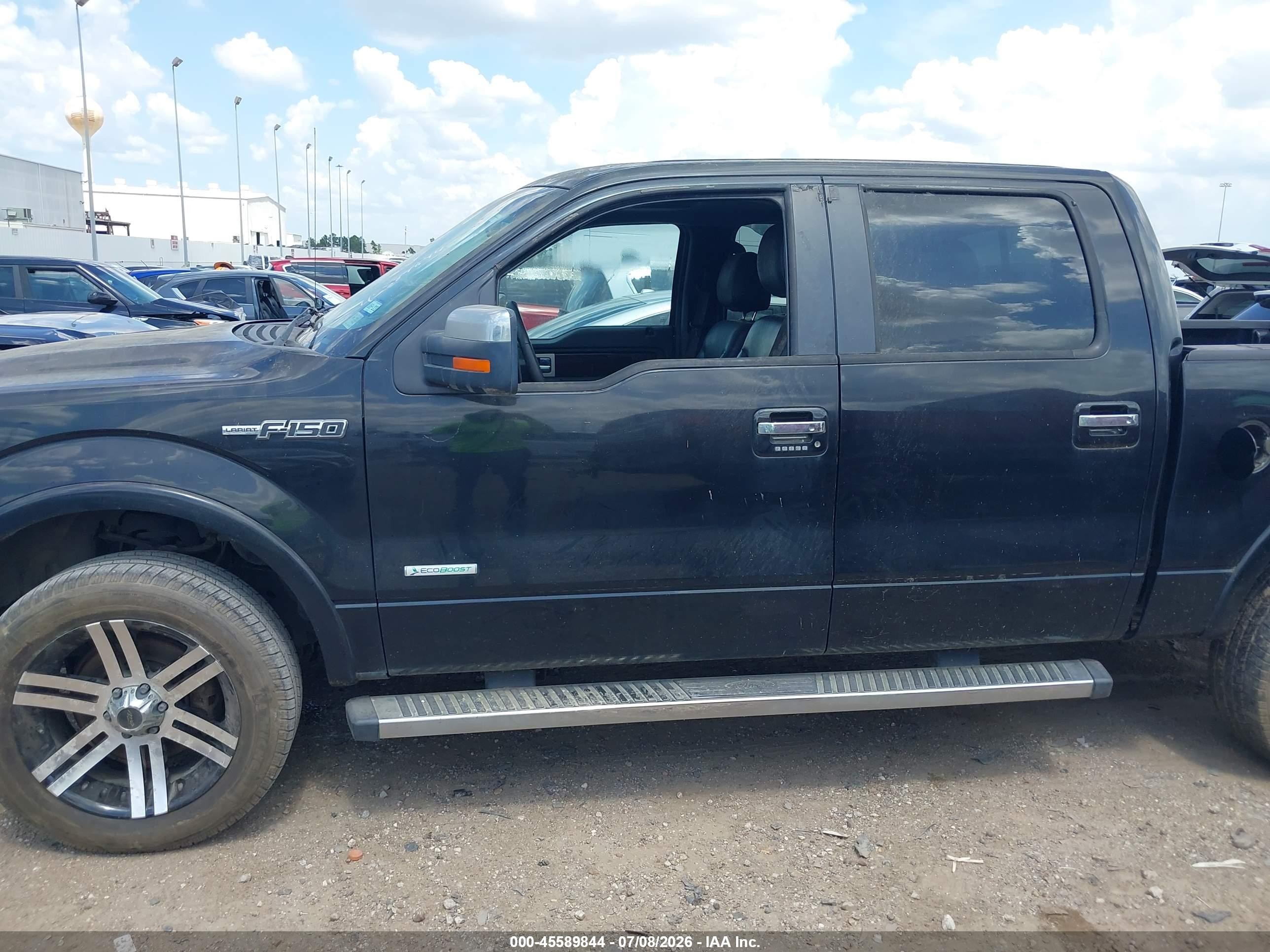 2012 Ford F-150 Lariat Black vin: 1FTFW1ET6CKD85753