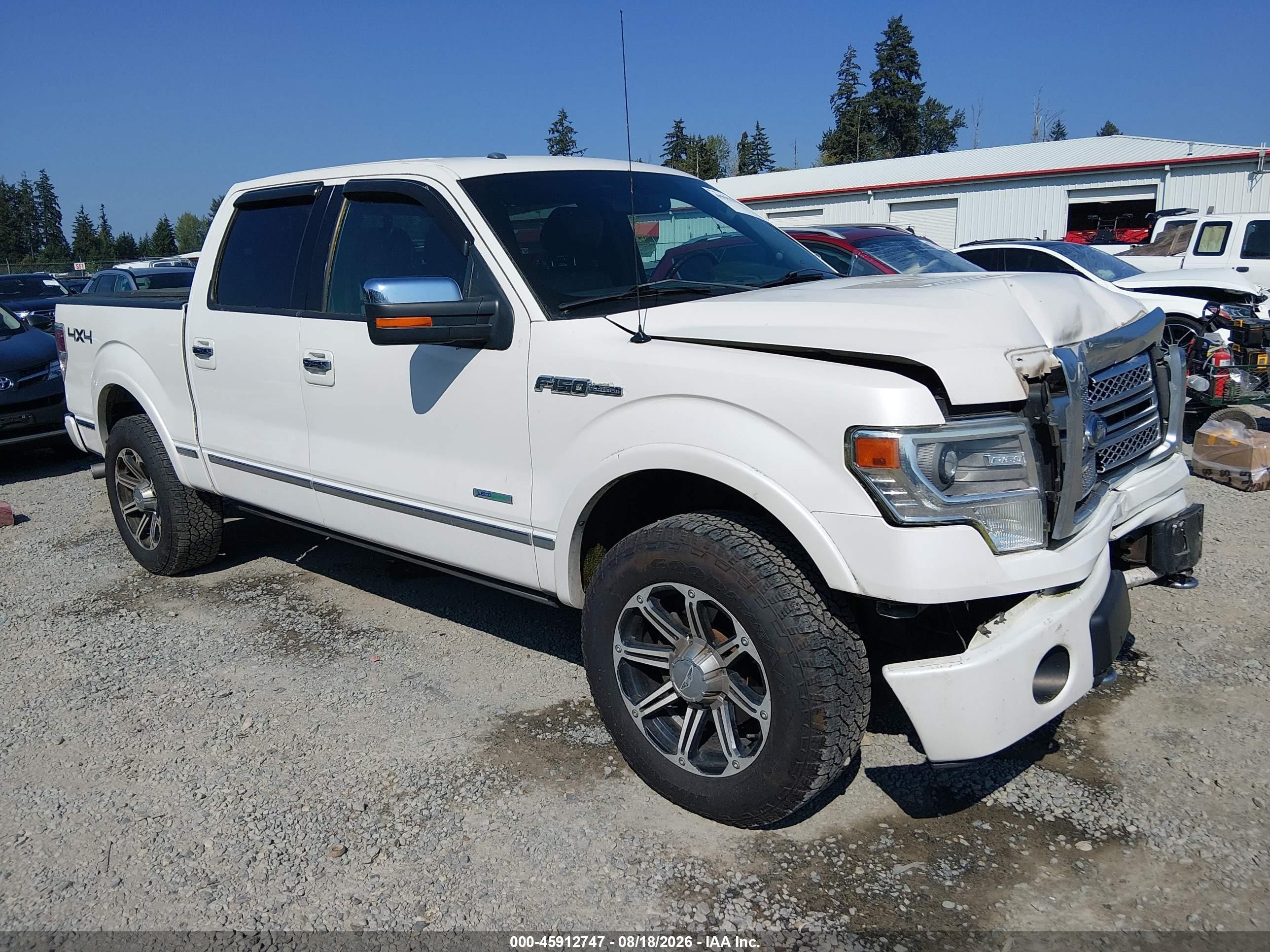 2013 Ford F-150 Platinum White vin: 1FTFW1ET6DFA83731