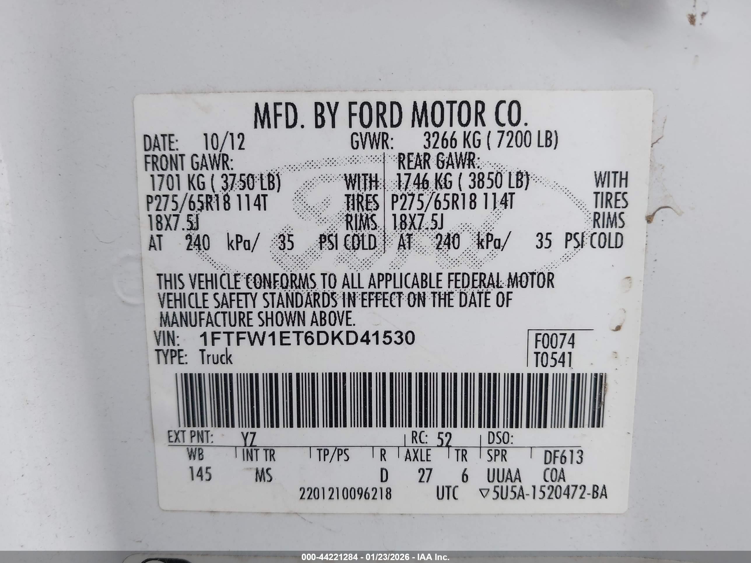2013 Ford F-150 Xlt White vin: 1FTFW1ET6DKD41530