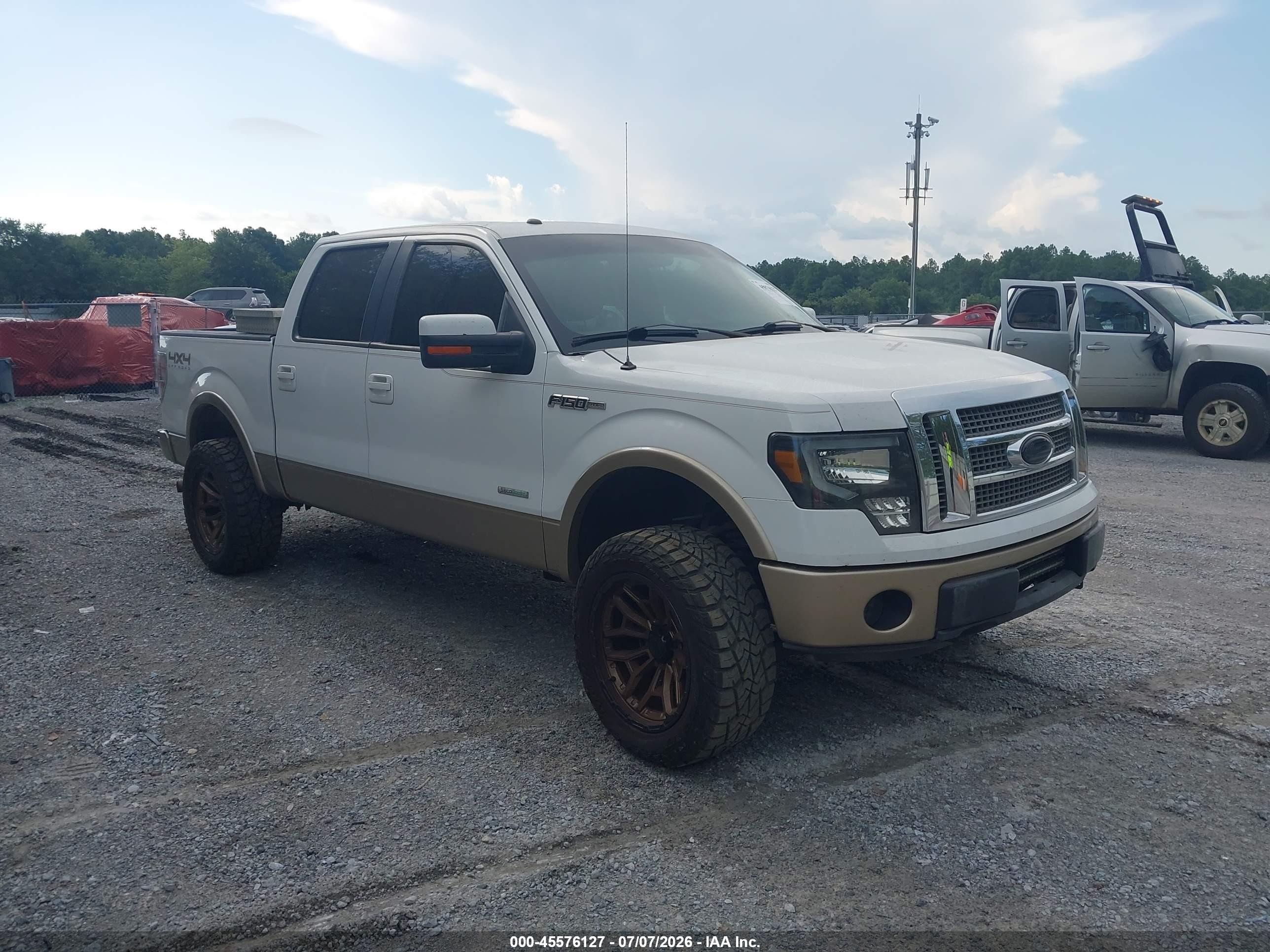 2011 Ford F-150 Lariat White vin: 1FTFW1ET7BFC85250