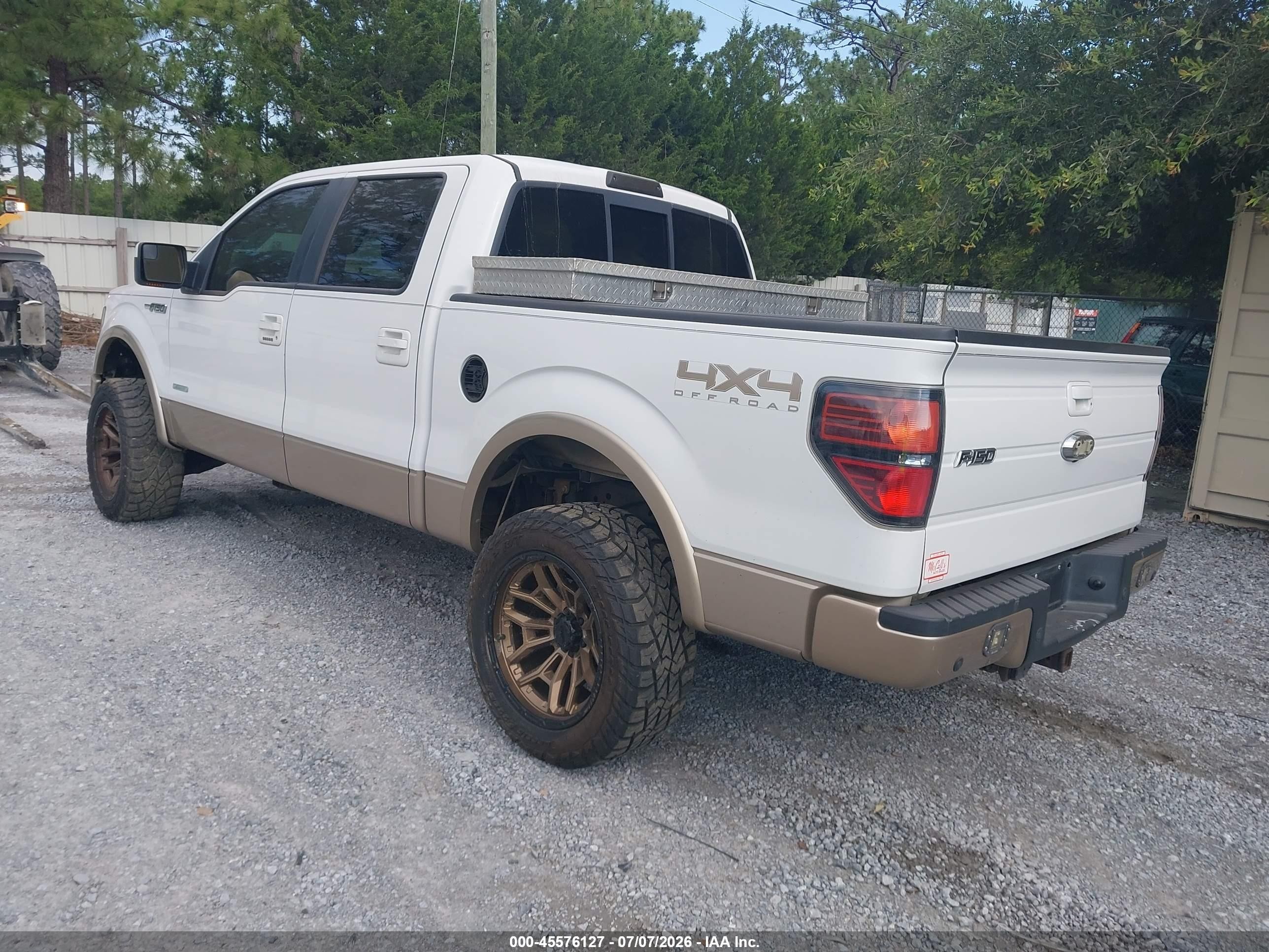 2011 Ford F-150 Lariat White vin: 1FTFW1ET7BFC85250