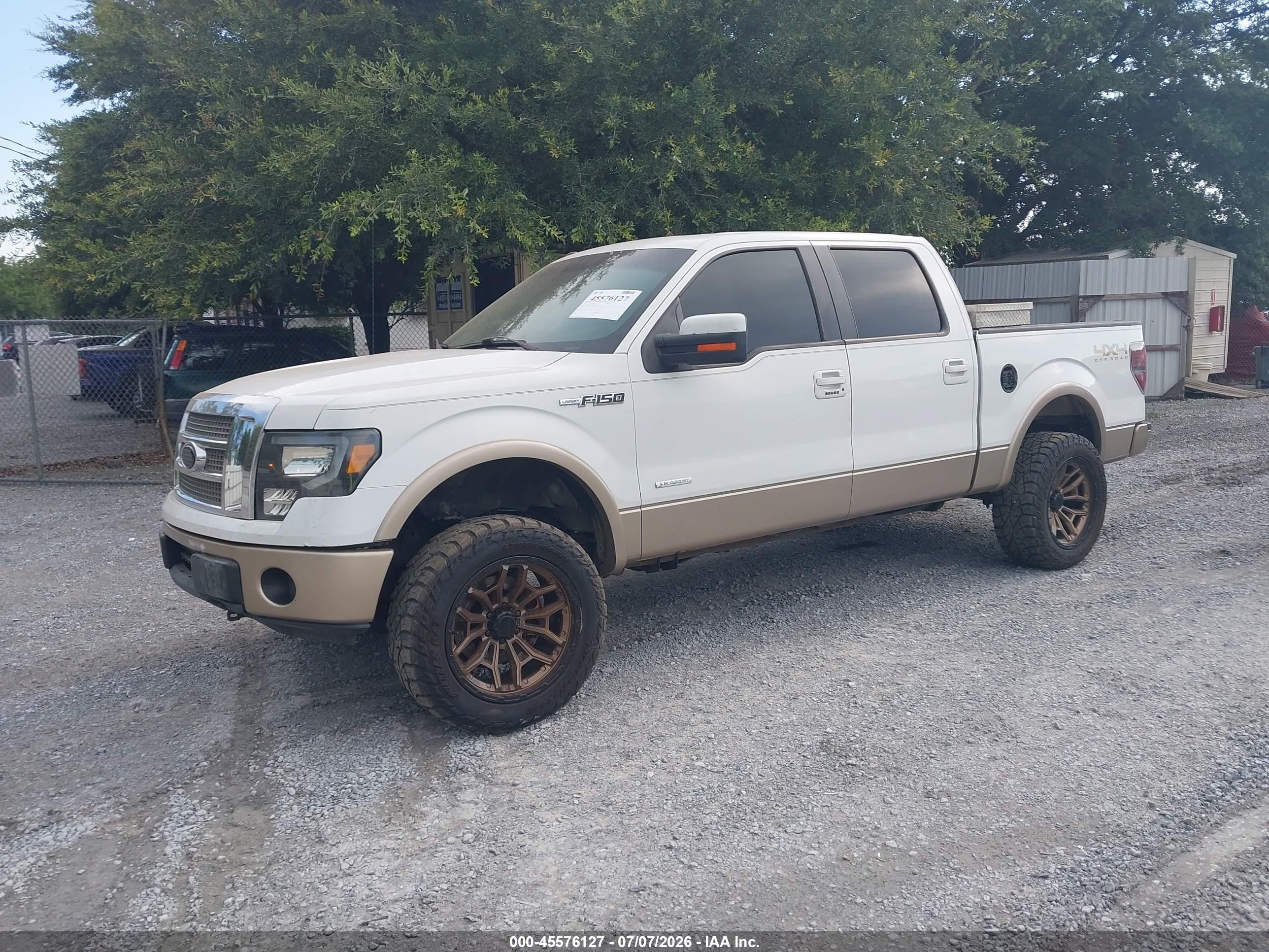 2011 Ford F-150 Lariat White vin: 1FTFW1ET7BFC85250