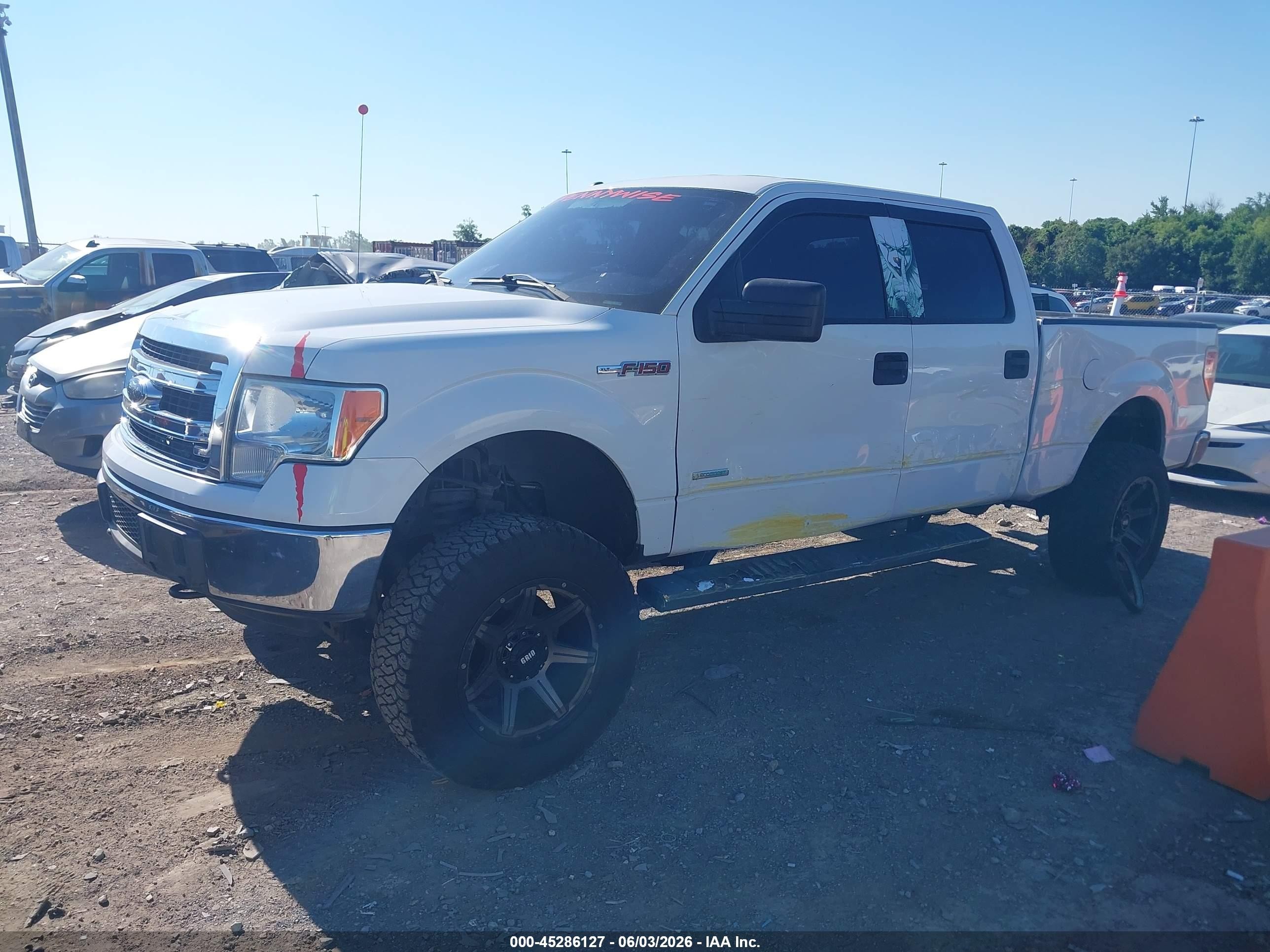 2013 Ford F-150 Xlt White vin: 1FTFW1ET7DFC96901