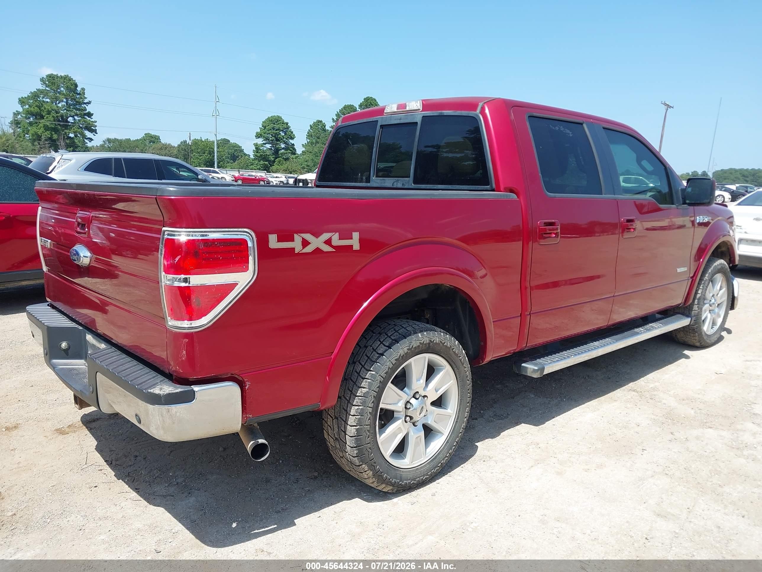 2013 Ford F-150 Lariat Красный vin: 1FTFW1ET7DKE97138
