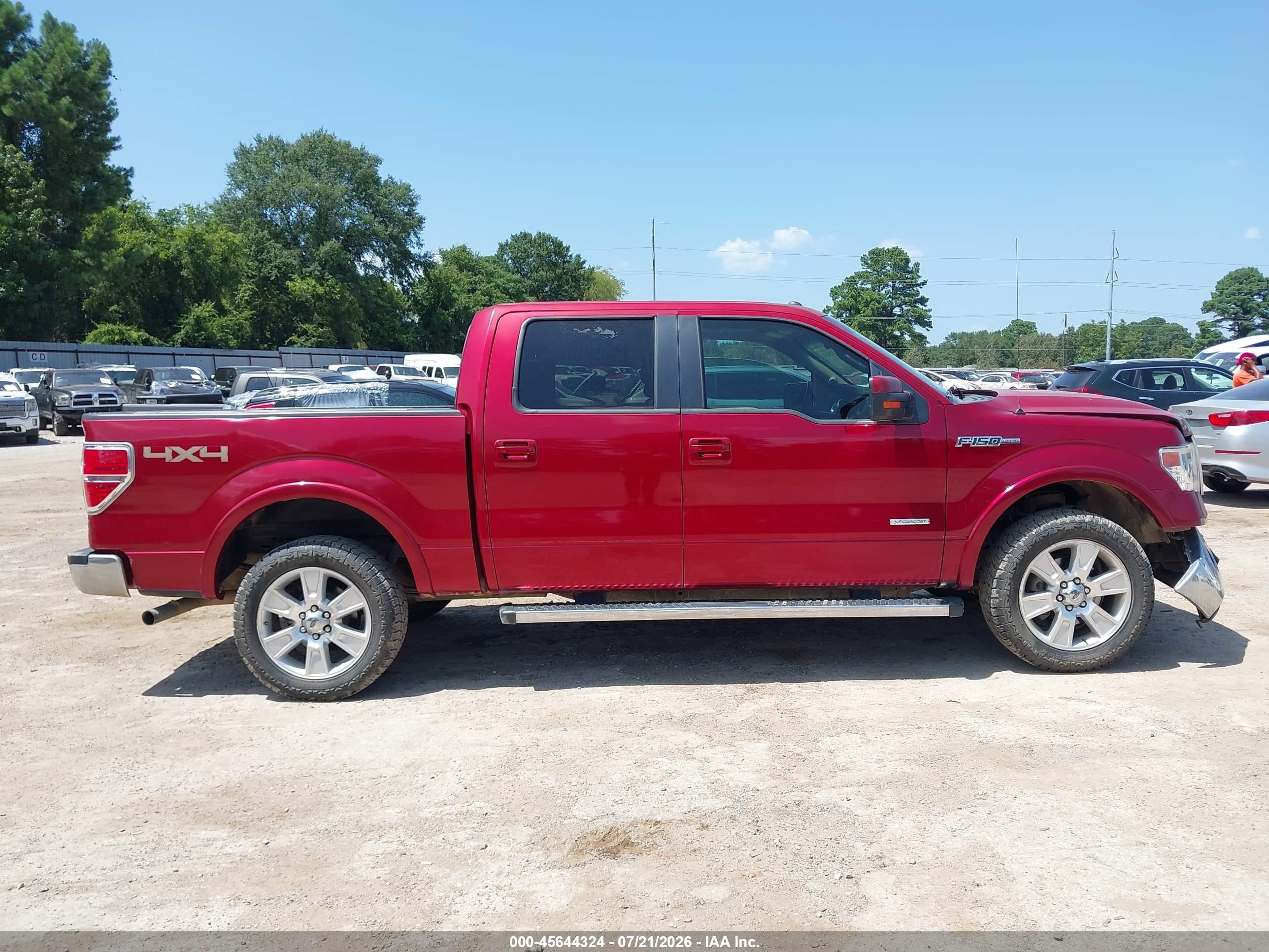 2013 Ford F-150 Lariat Красный vin: 1FTFW1ET7DKE97138