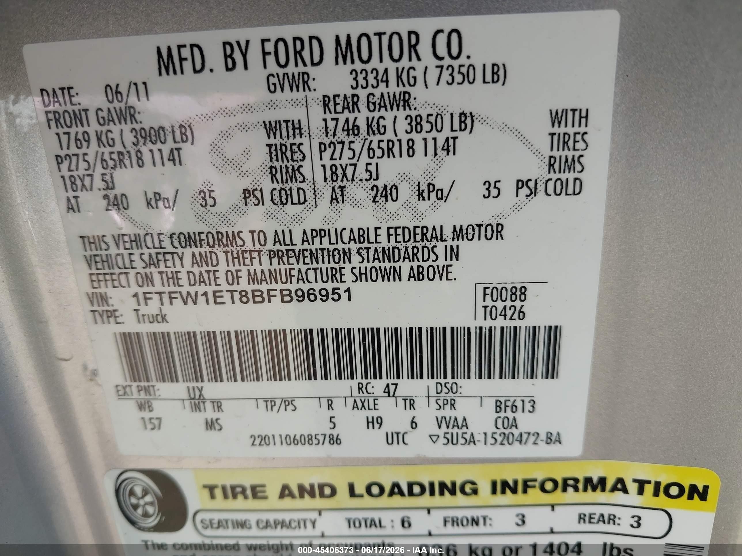 2011 Ford F-150 Xlt Серебряный vin: 1FTFW1ET8BFB96951