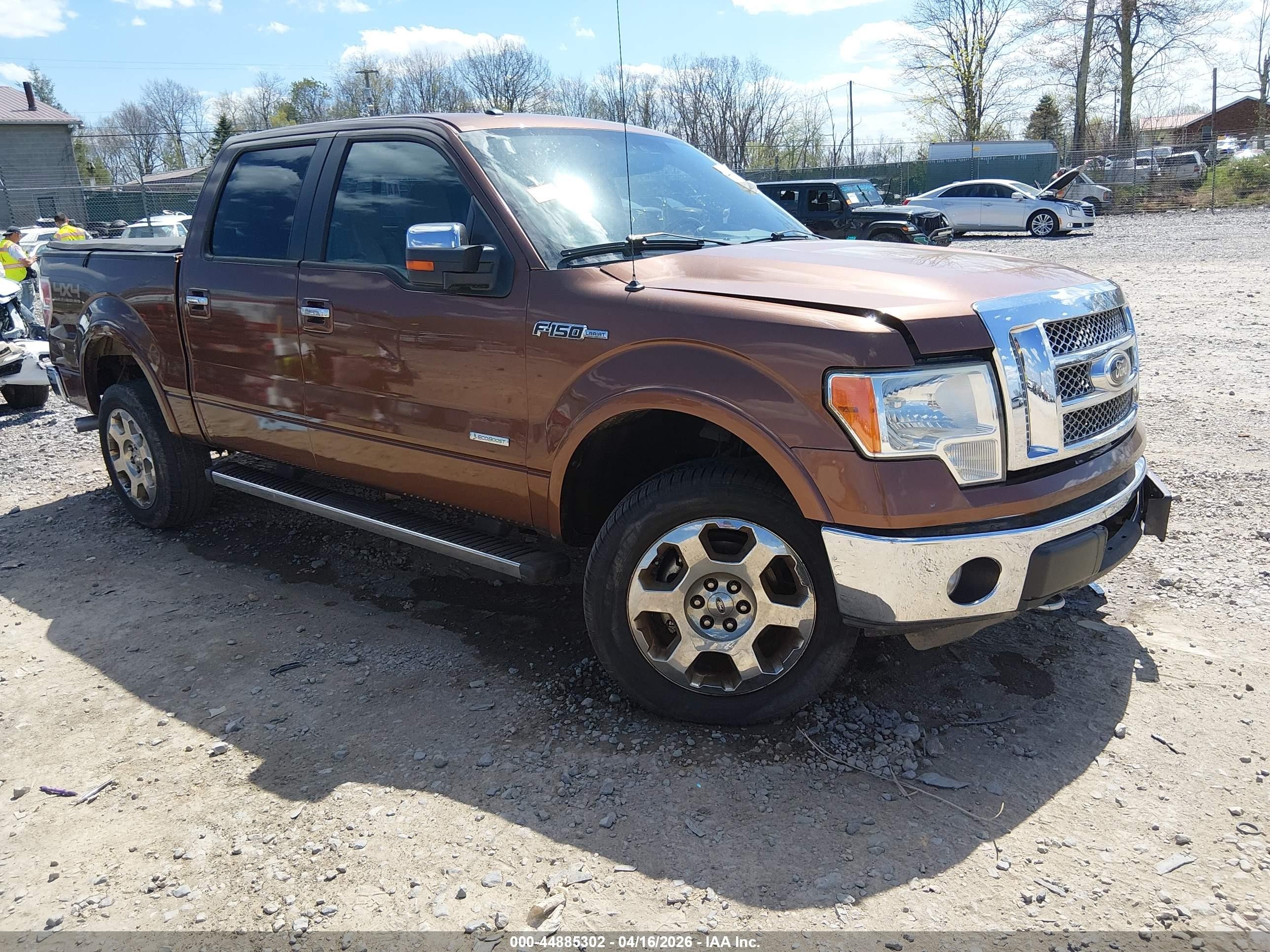 2012 Ford F-150 Lariat Brown vin: 1FTFW1ET8CFB33852
