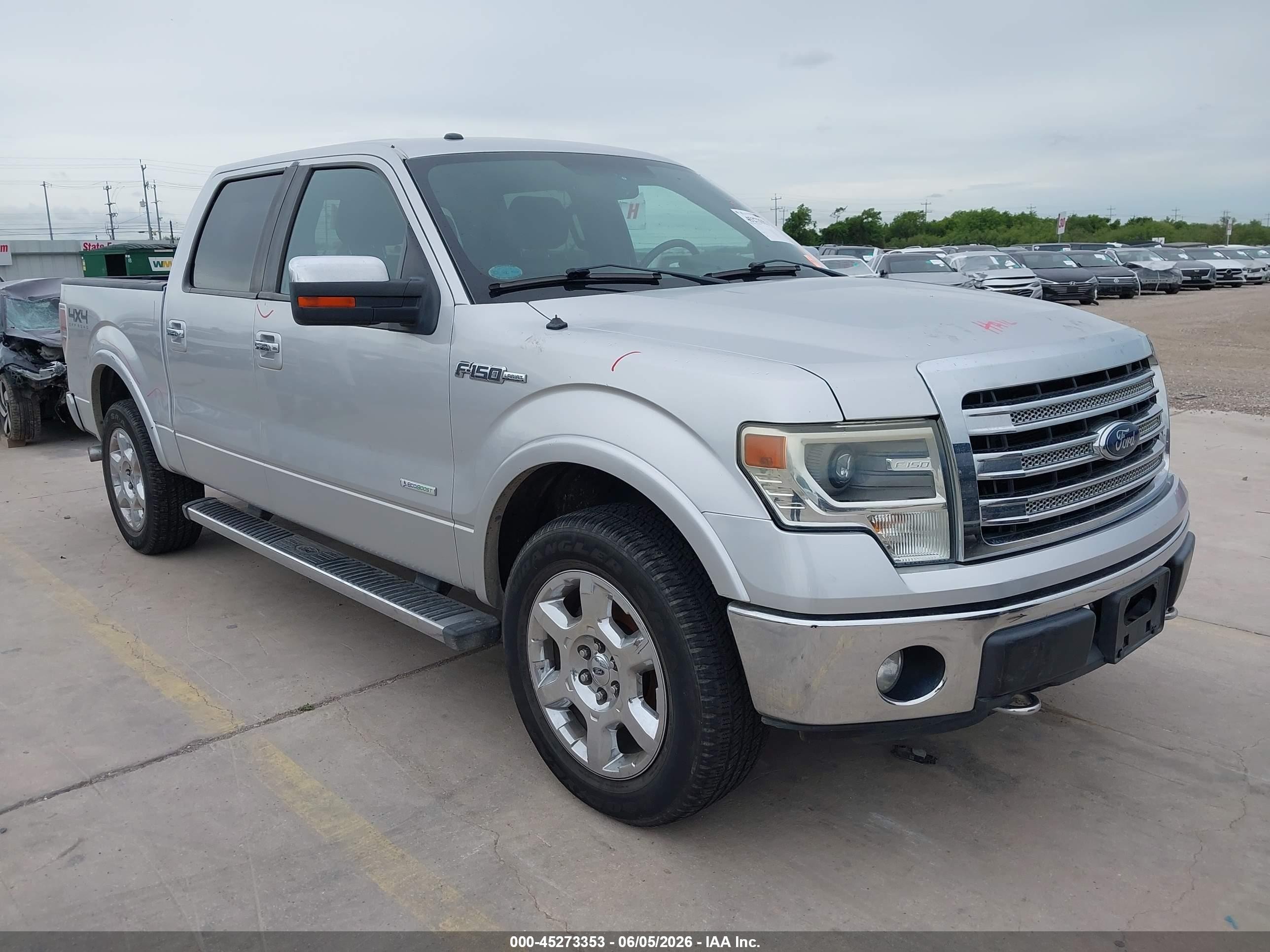 2013 Ford F-150 Lariat Silver vin: 1FTFW1ET8DFB52029