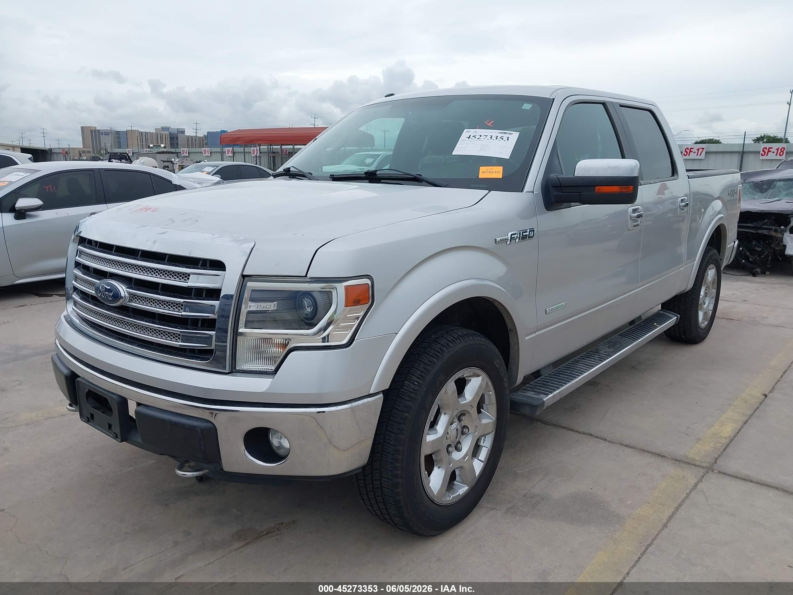 2013 Ford F-150 Lariat Silver vin: 1FTFW1ET8DFB52029