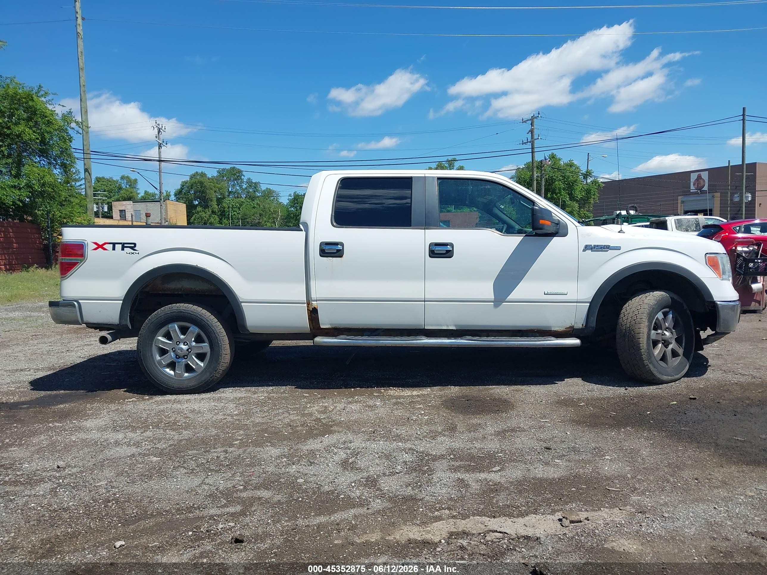 2013 Ford F-150 Xlt White vin: 1FTFW1ET8DFB62852