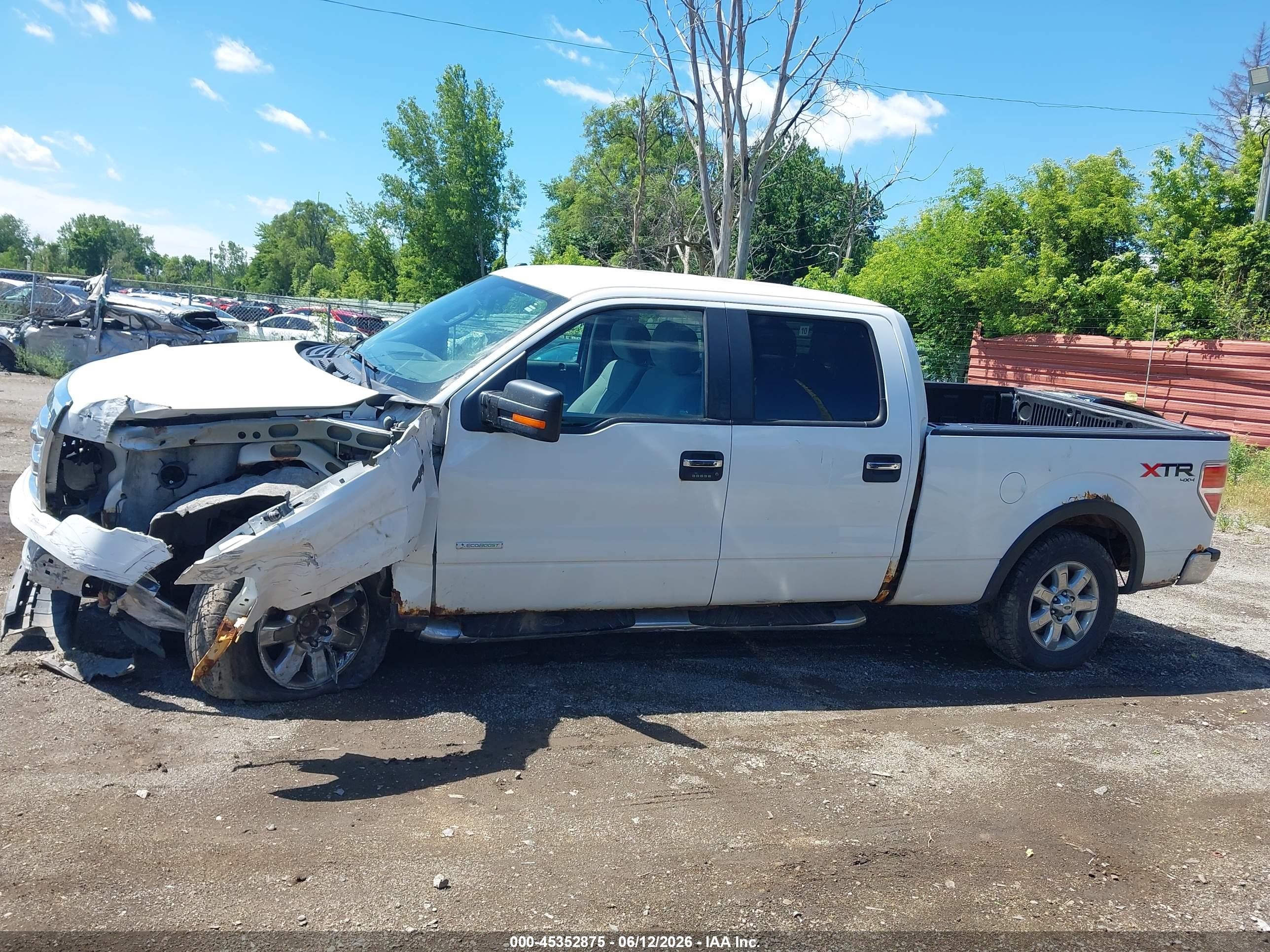 2013 Ford F-150 Xlt White vin: 1FTFW1ET8DFB62852