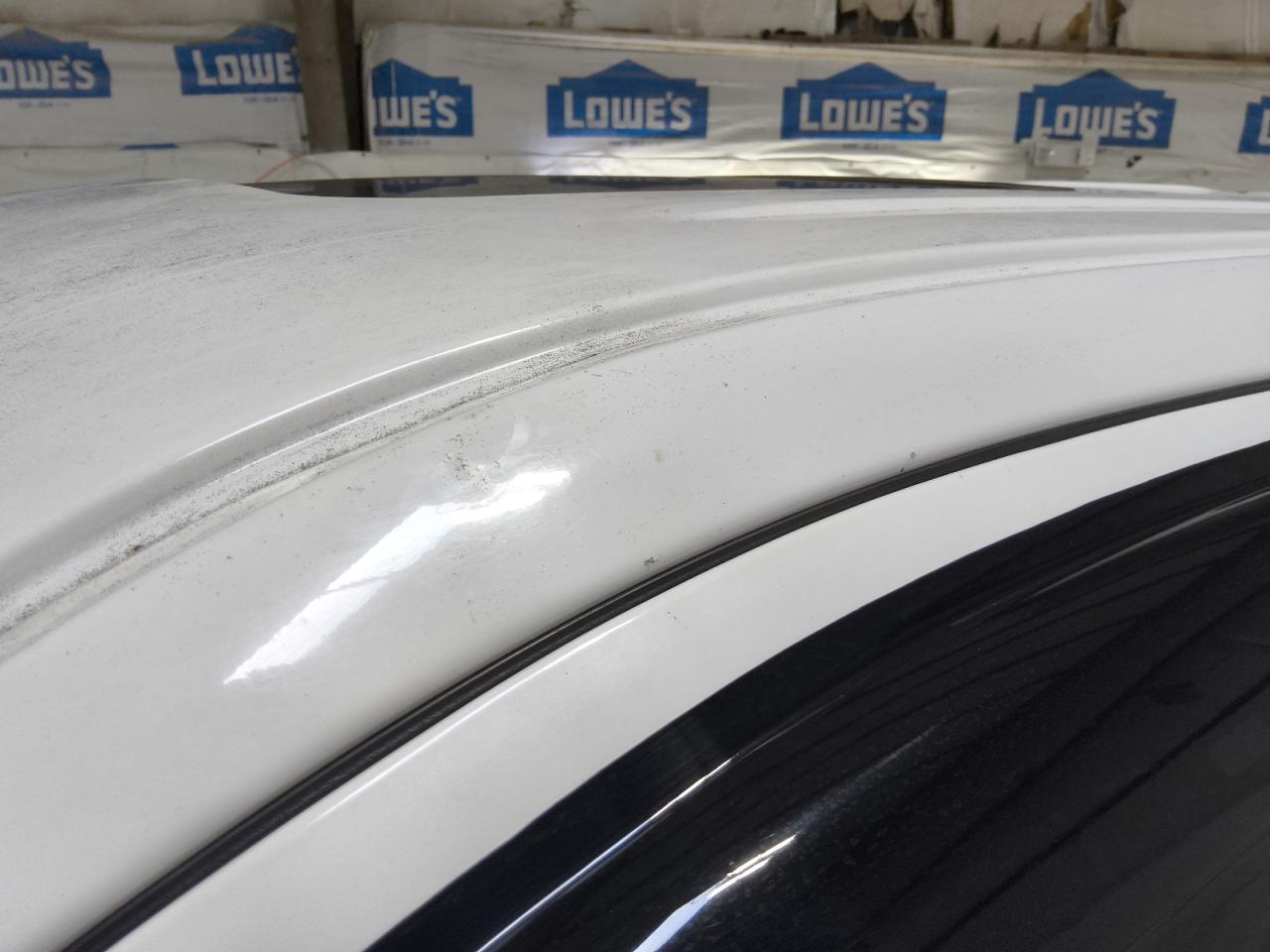 2013 Ford F150 Supercrew White vin: 1FTFW1ET8DKE32279 Damage: Left Drip Rail, Dent(S) W/ Paint Dmg, 1/2 To 1 Inch